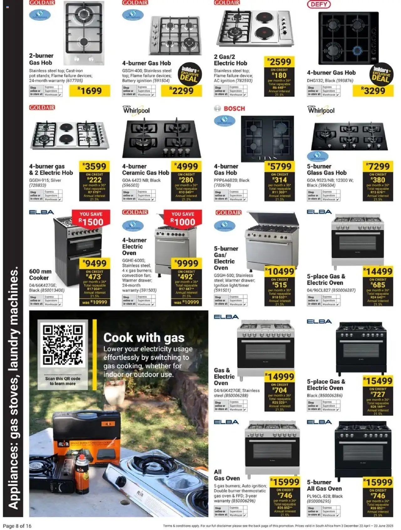 Builders Specials │ valid from 22.04.2025 | Page: 8 | Products: Oven, Hob, Cooker, Battery