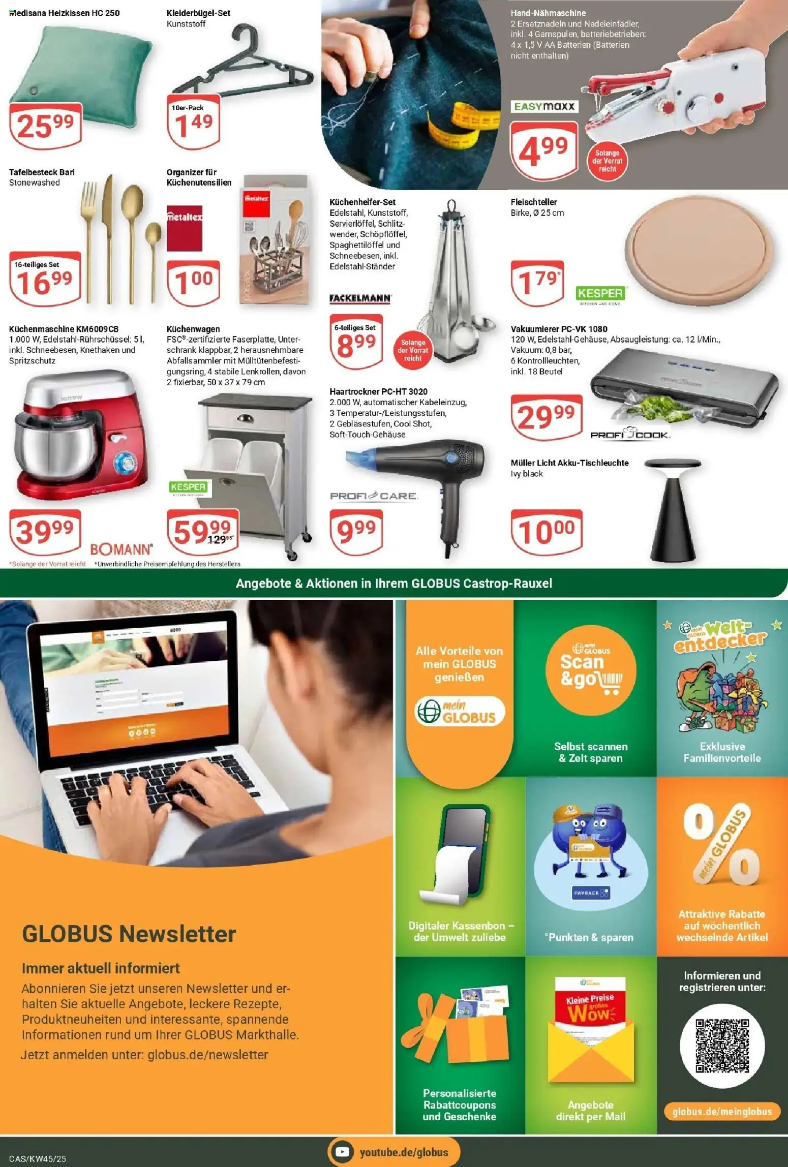 Globus prospekt Castrop-Rauxel	 – gültig ab 02.11.2025 | Seite: 25 | Produkte: Haartrockner, Batterien, Schrank, Heizkissen