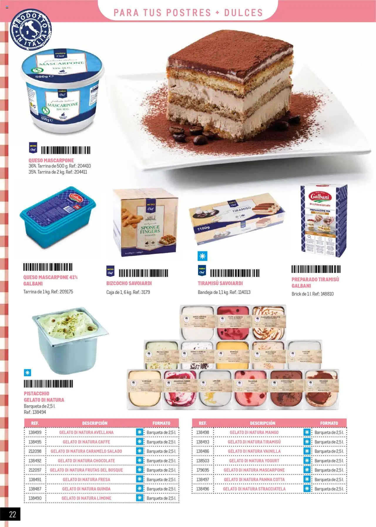 Makro - Restaurantes Italianos │ válido desde el 01.05.2025 | Página: 22 | Productos: Chocolate, Bizcocho, Ρούτερ, Bandeja