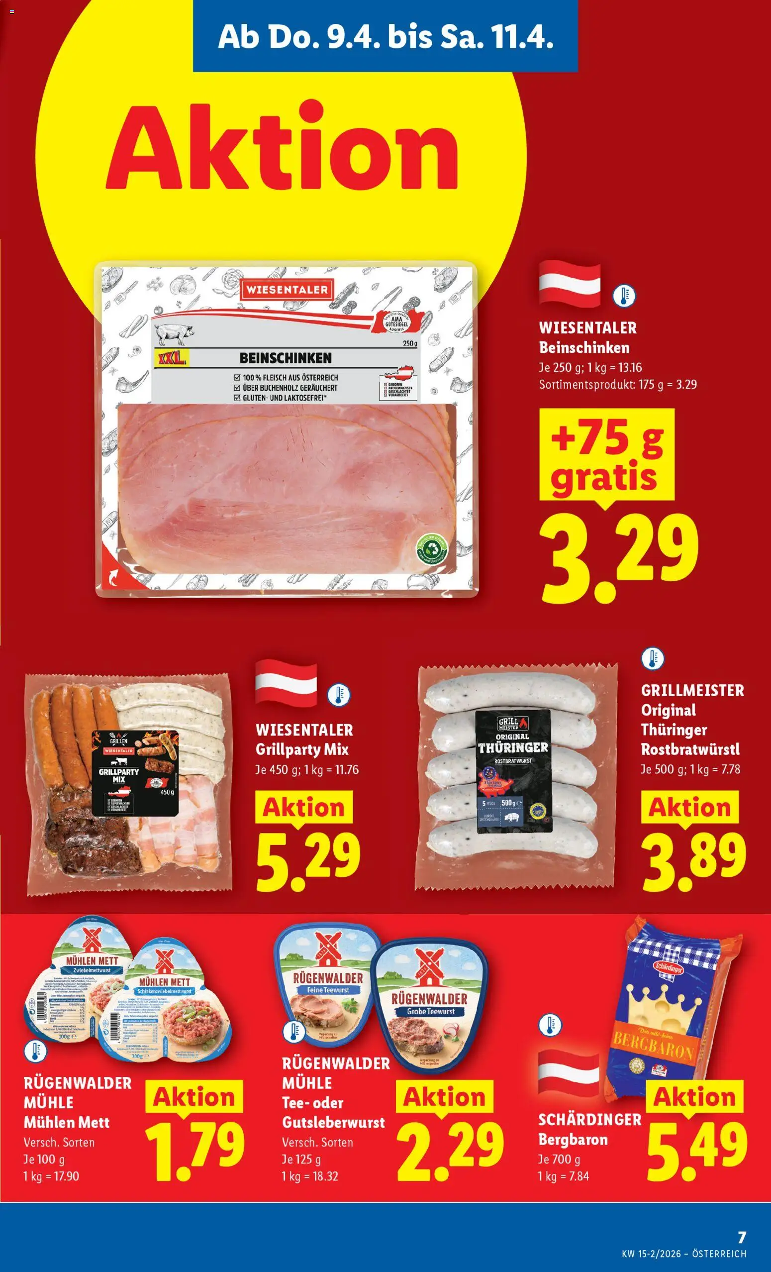 Lidl Flugblatt - Altenmarkt im Pongau, St. Johann im Pongau, Zell am See gültig ab 08.04.2026 | Seite: 9 | Produkte: Wurst, Grill, Mühle, Tee