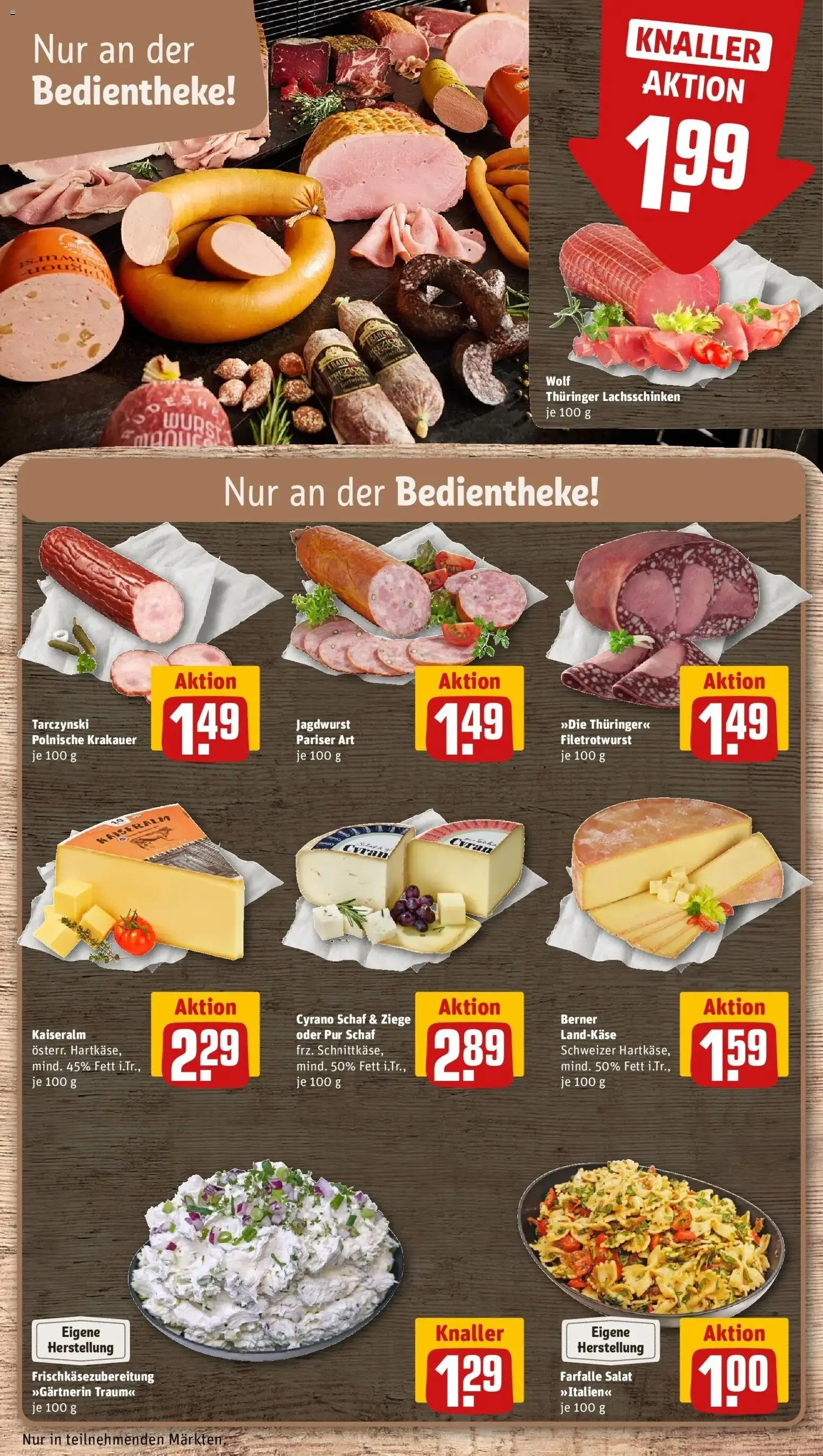 Rewe Prospekt Berlin / Prenzlauer Berg	 – gültig ab 05.04.2026 | Seite: 11 | Produkte: Wurst, Pasta, Salat