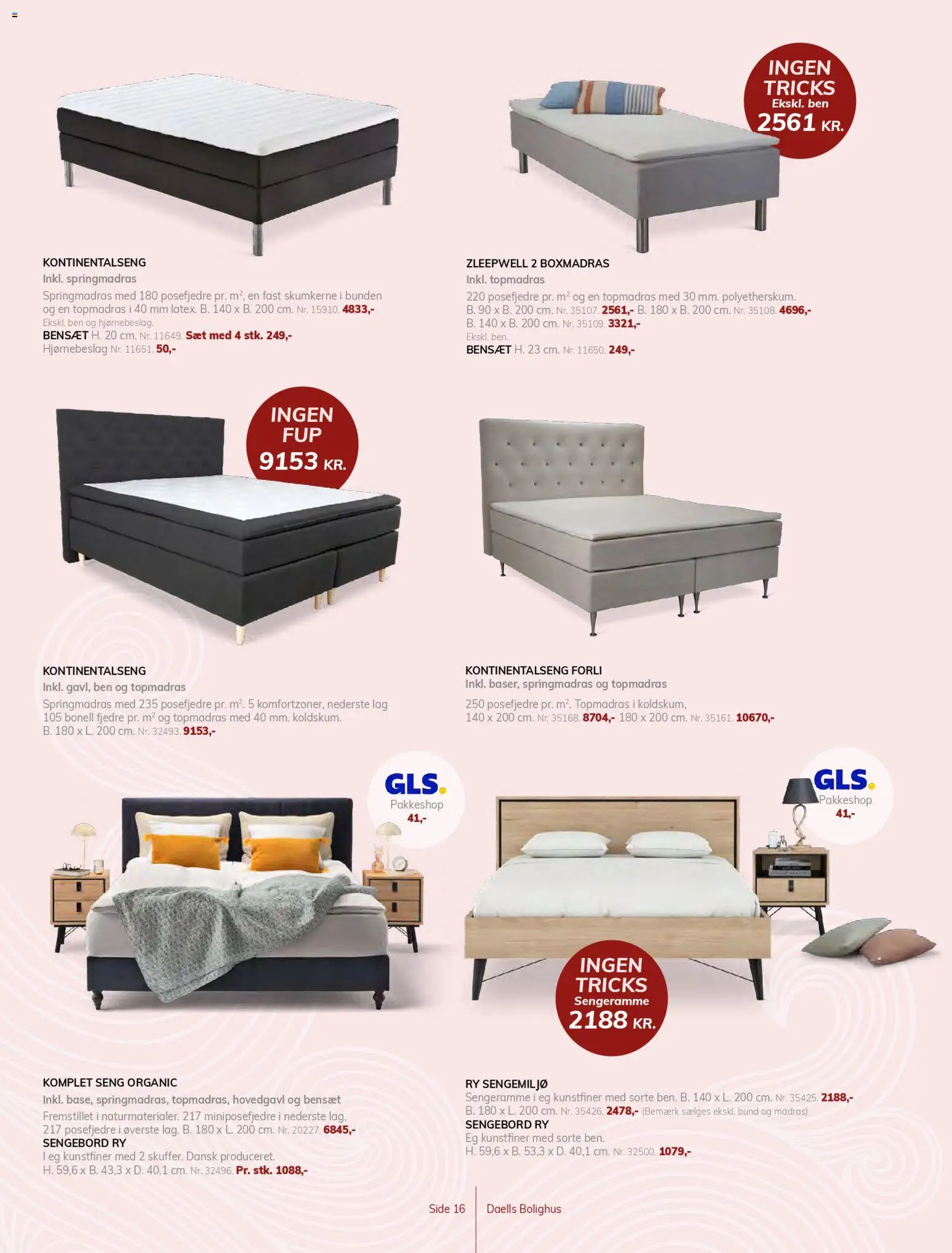 Daells Bolighus tilbudsavis – gyldig fra 29.04.2026 | Side: 16 | Produkter: Seng, Madras, Sengebord
