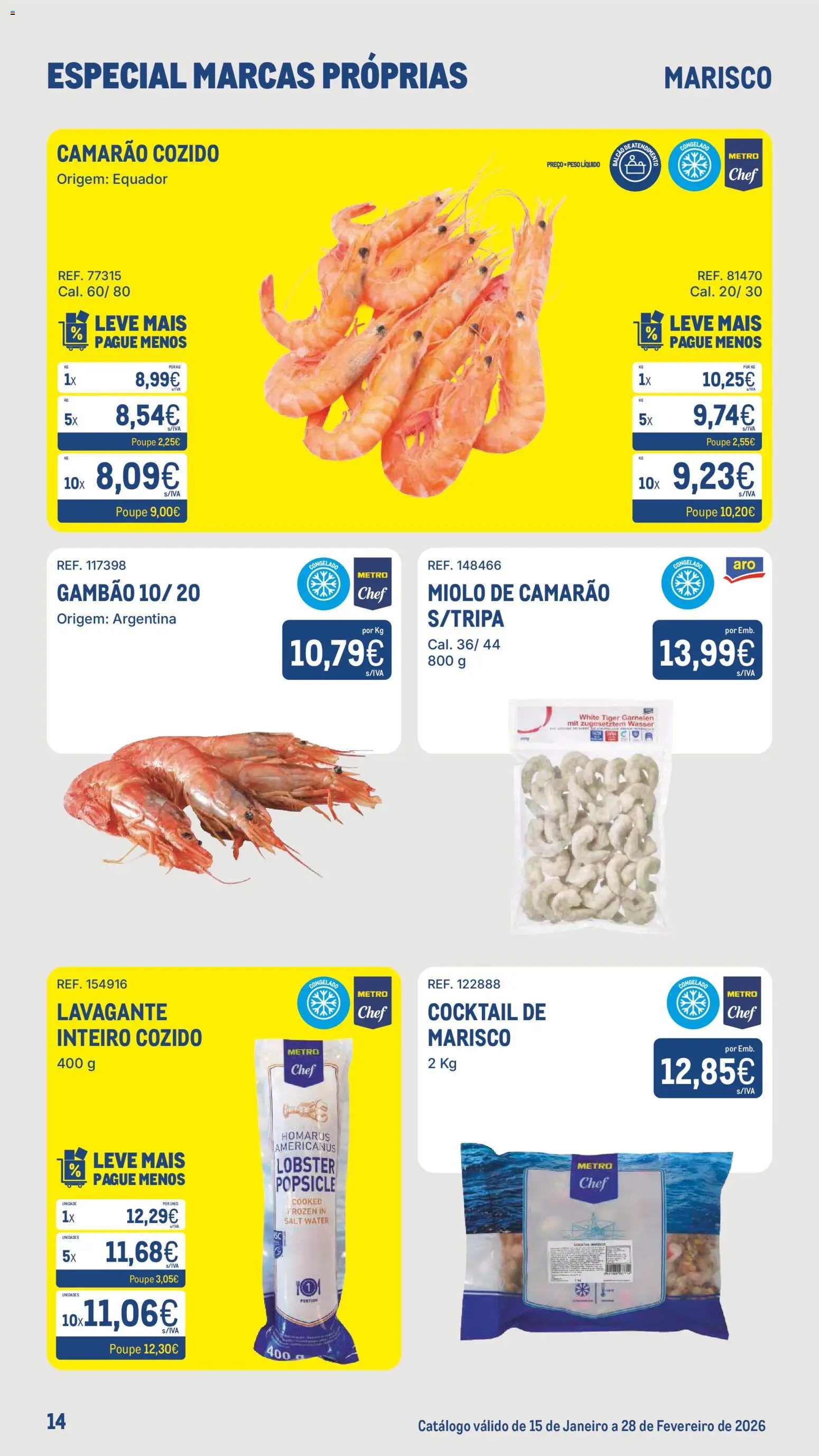 Makro Especial Marcas Próprias  │ válido de 15.01.2026 | Página: 14 | Produtos: Camarão
