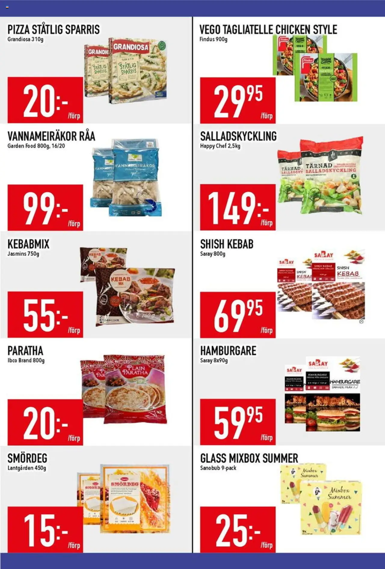 Matdax reklamblad aktuell från 23.06.2025 | Sida: 12 | Produkter: Hamburgare, Pizza, Sparris, Glass