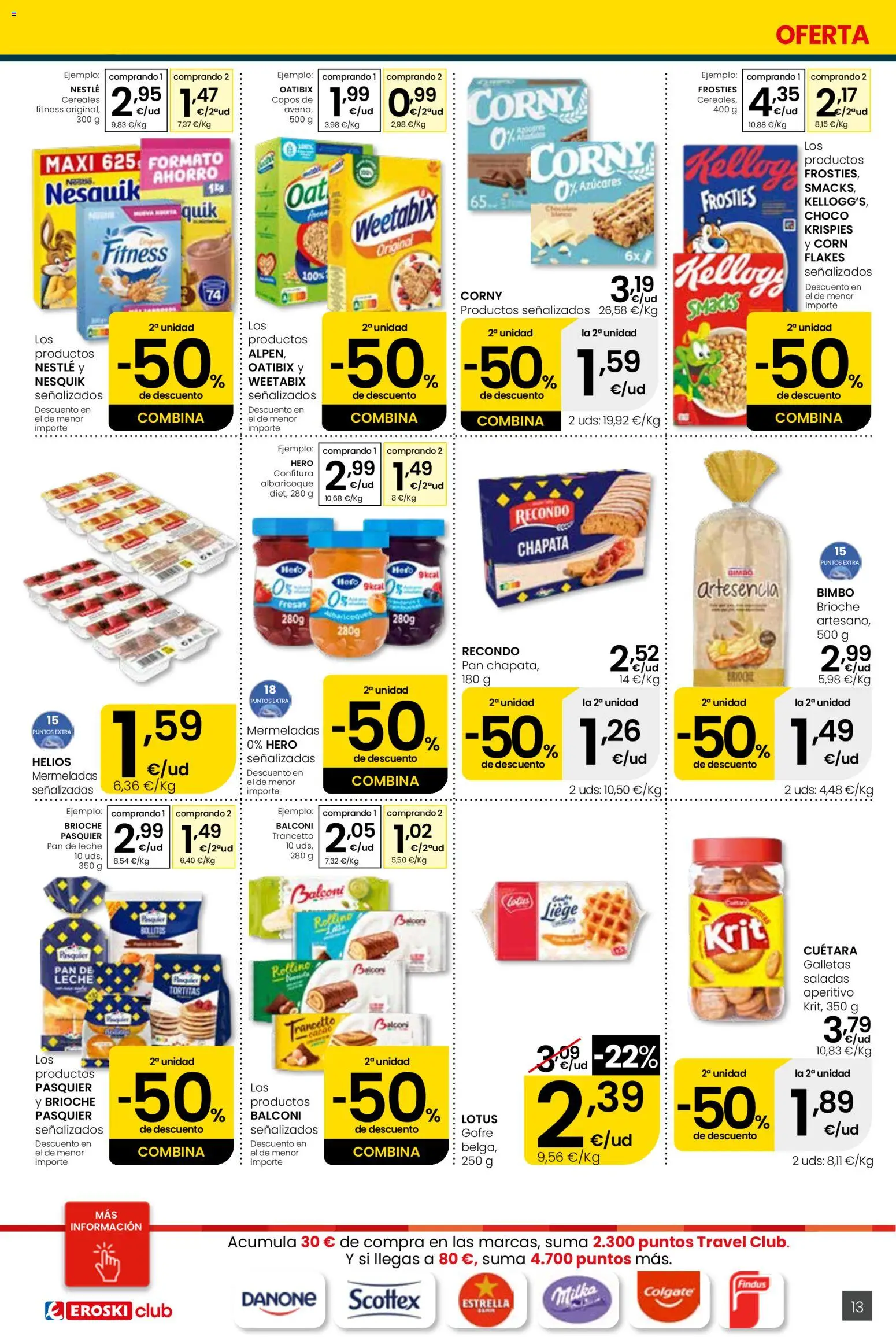 Eroski Quieres ahorrar conmigo │ válido desde el 16.04.2026 | Página: 13 | Productos: Pan, Fresas, Galletas, Copos