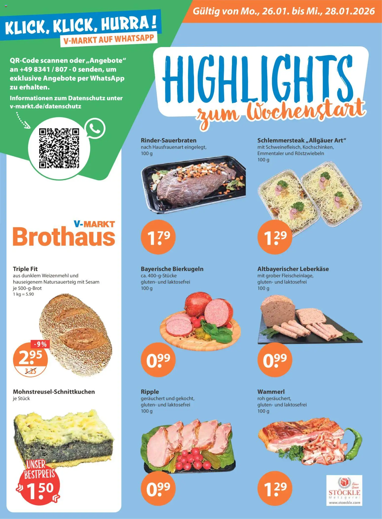 V-Markt - Schwaben / Oberbayern – gültig ab 22.01.2026 | Seite: 18 | Produkte: Weizenmehl, Leberkase