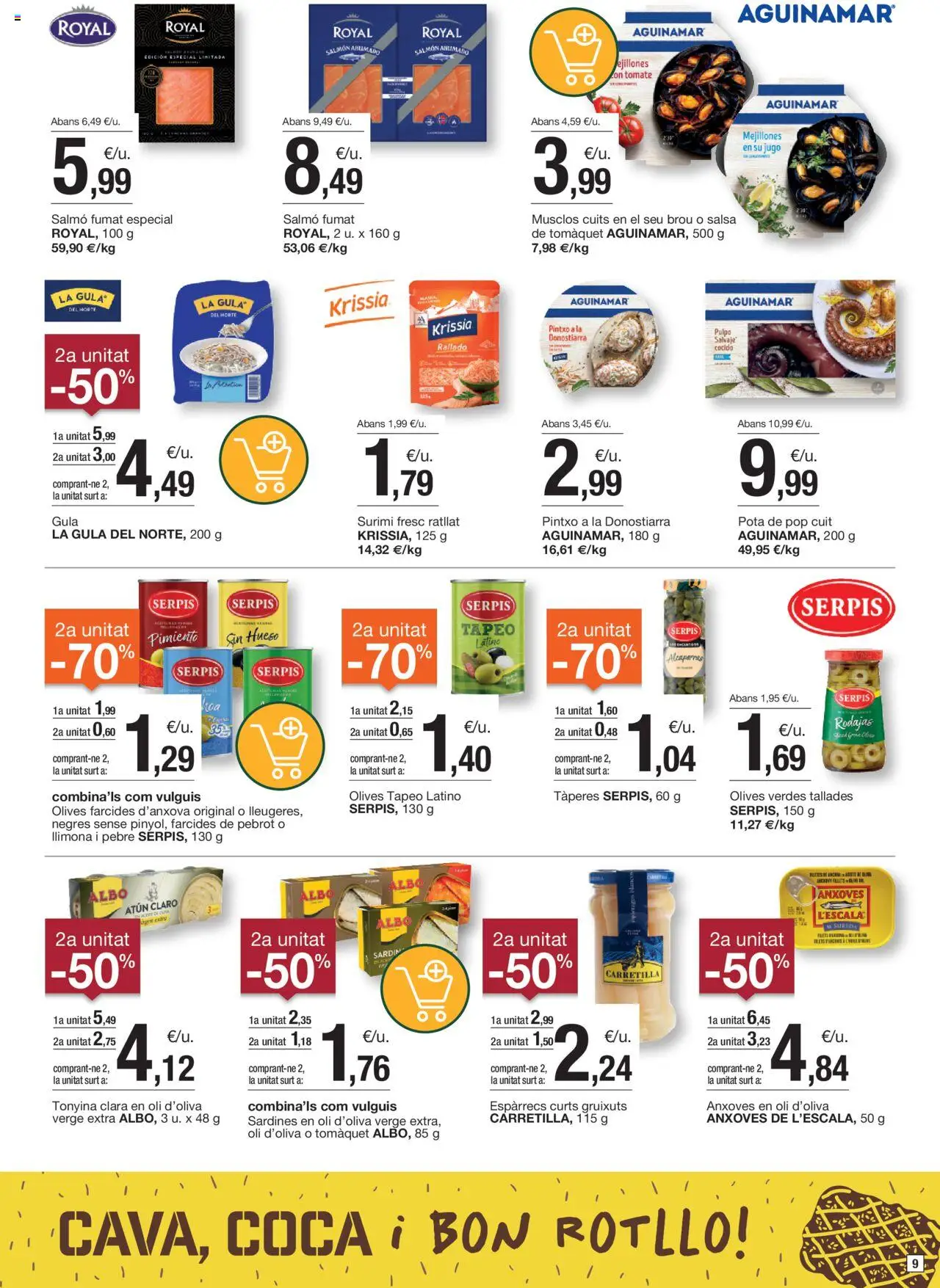 Bonpreu folleto │ válido desde el 10.06.2025 | Página: 9 | Productos: Jugo, Νερό καρύδας, Κάδος απορρυμάτων, Atún claro
