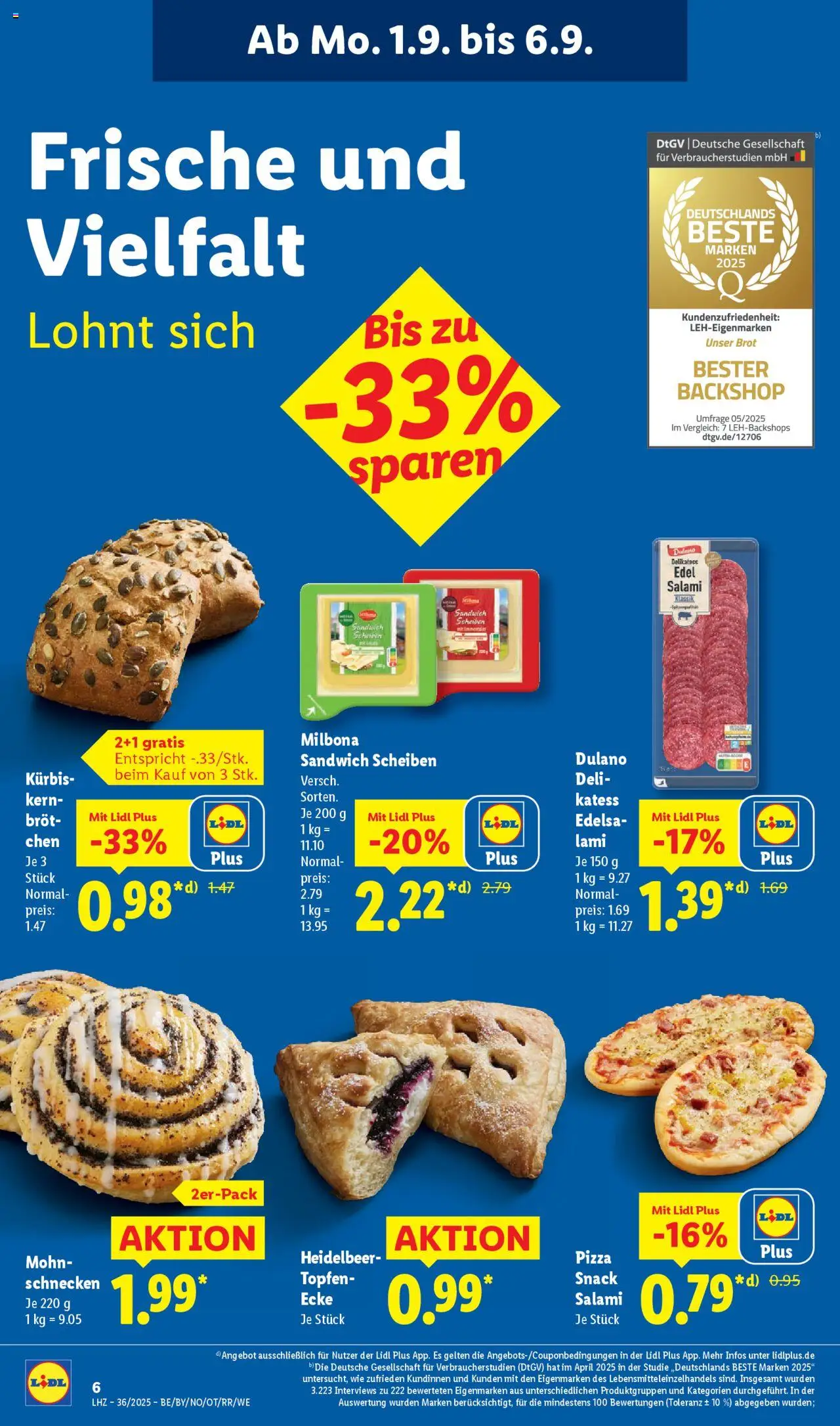 Lidl Prospekt Lüchow	 - gültig ab dem 01.09.2025 | Seite: 14 | Produkte: Kürbis, Brot, Salami, Pizza