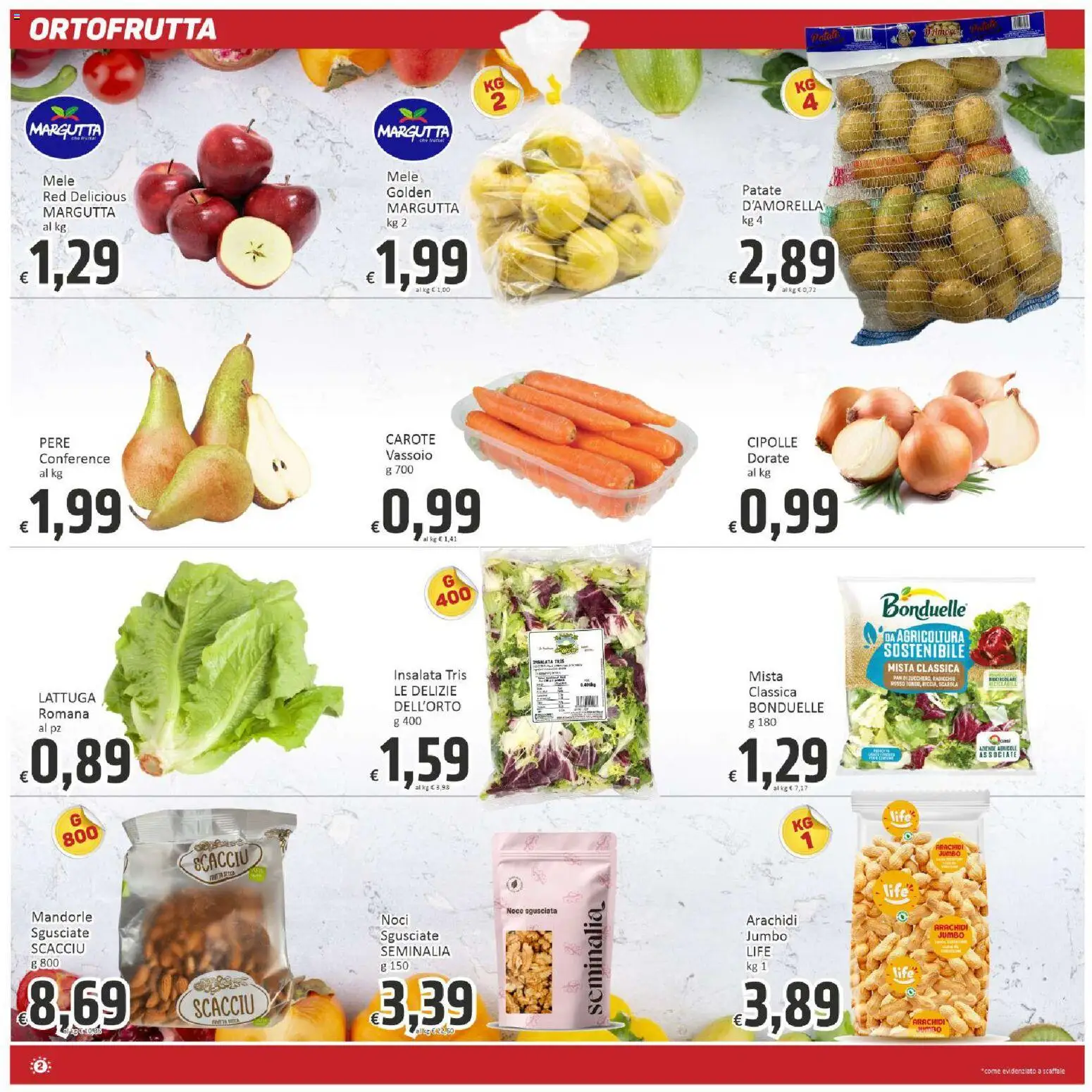 Volantino Paghi Poco del 28.04.2026 | Pagina: 2 | Prodotti: Insalata, Patate, Vassoio, Lattuga