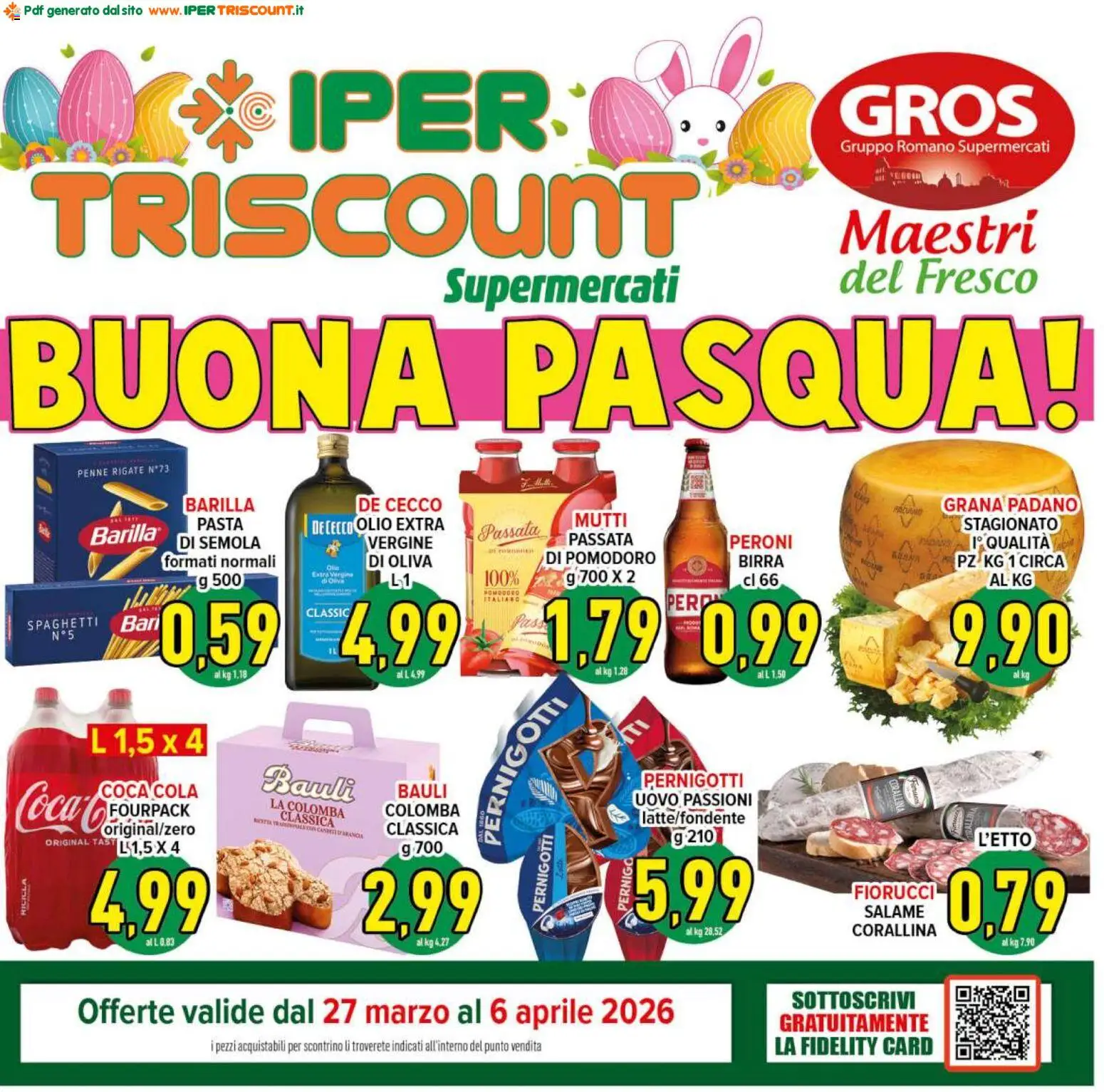 Volantino Ipertriscount del 27.03.2026 | Pagina: 1 | Prodotti: Birra, Olio, Pasta, Grana Padano