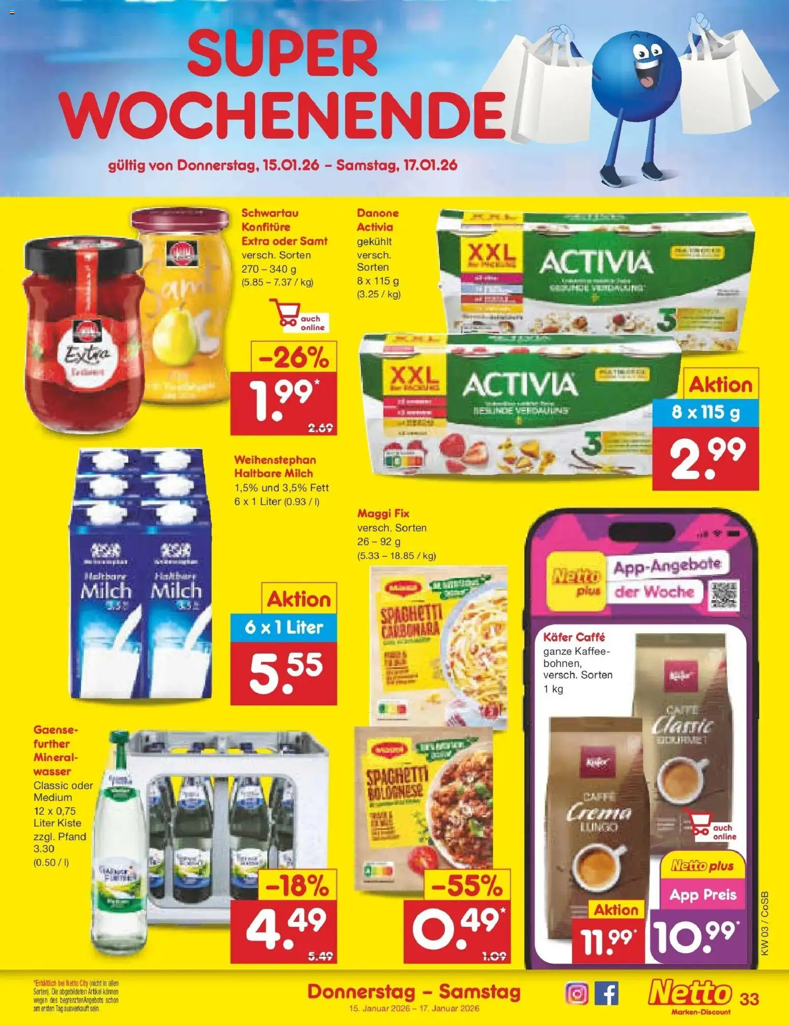 Netto Marken-Discount prospekt Bitterfeld-Wolfen	 – gültig ab 12.01.2026 | Seite: 43 | Produkte: Milch, Haltbare milch, Wasser, Maggi fix