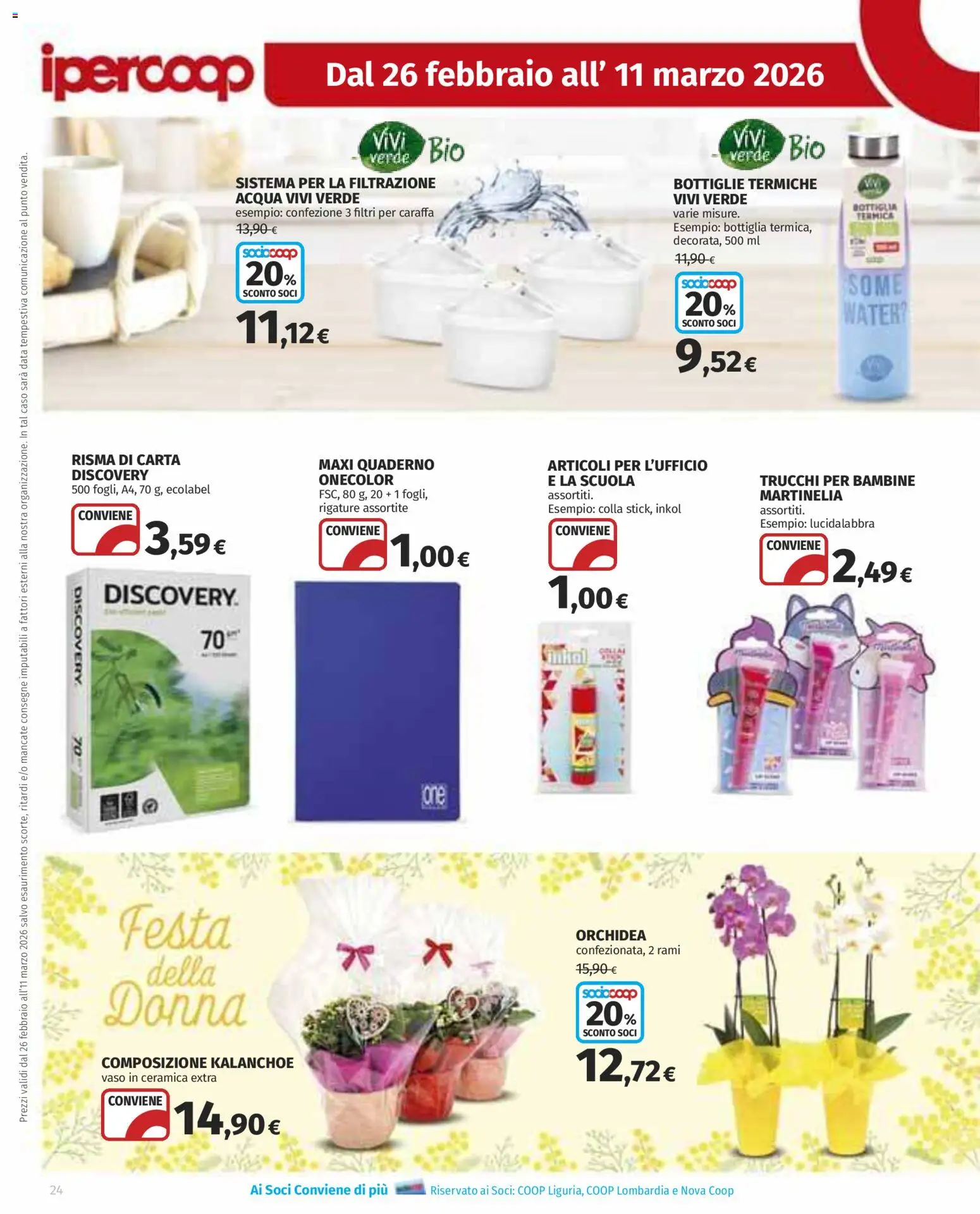 Volantino Ipercoop del 26.02.2026 | Pagina: 24 | Prodotti: Caraffa, Orchidea, Bottiglia, Vaso