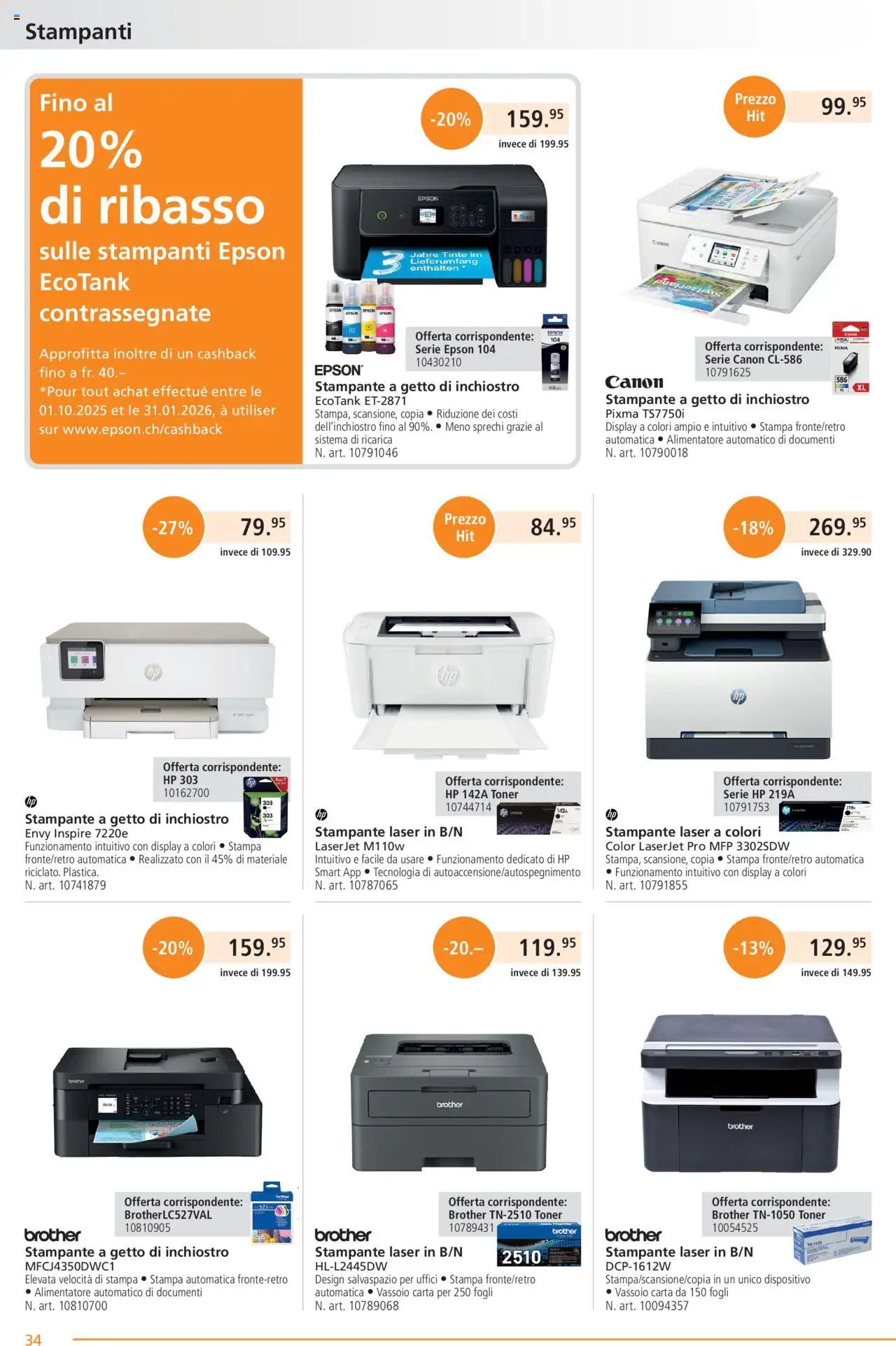 Fust Aktionen IT – gültig ab 20.10.2025 | Seite: 34 | Produkte: Toner, HP, Epson
