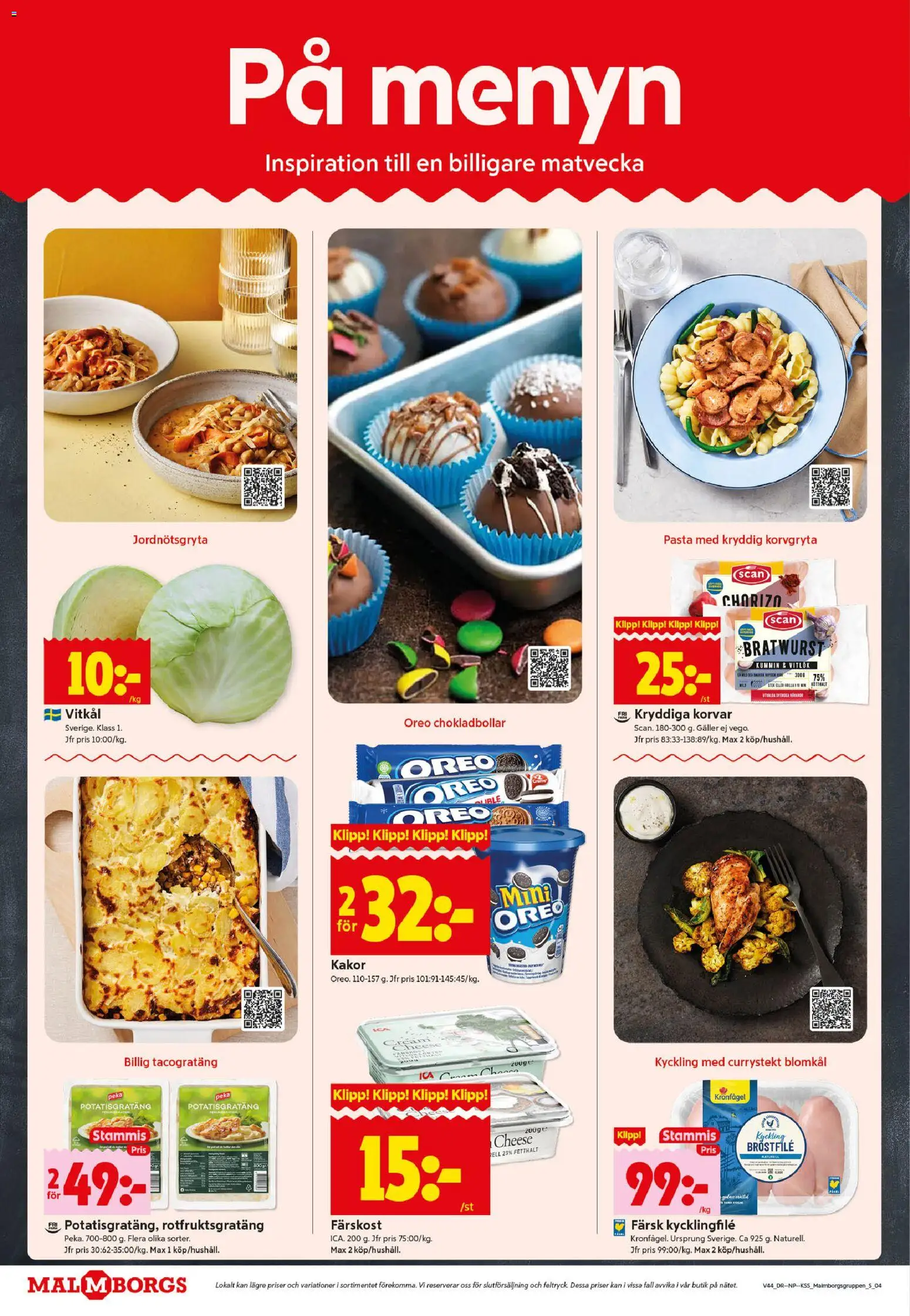 ICA Kvantum reklamblad aktuell från 27.10.2025 | Sida: 4 | Produkter: Kycklingfile, Galler, Vitlök, Pasta