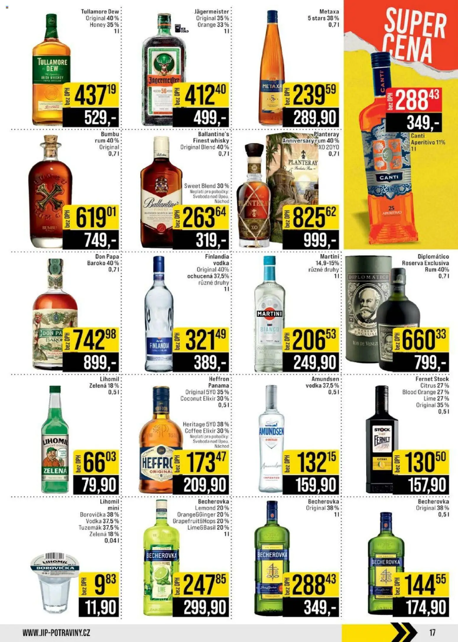 Jip leták - Cash & Carry od 22.04.2026 | Strana: 17 | Produkty: Jägermeister, Whisky, Ballantine's, Don papa