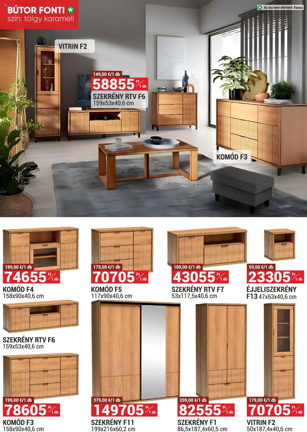 Merkury Market akciós ujság - amely érvényes a következő dátumtól: 01.10.2025 | Oldal: 23 | Termékek: Éjjeliszekrény, Komód, Vitrin, Szekrény