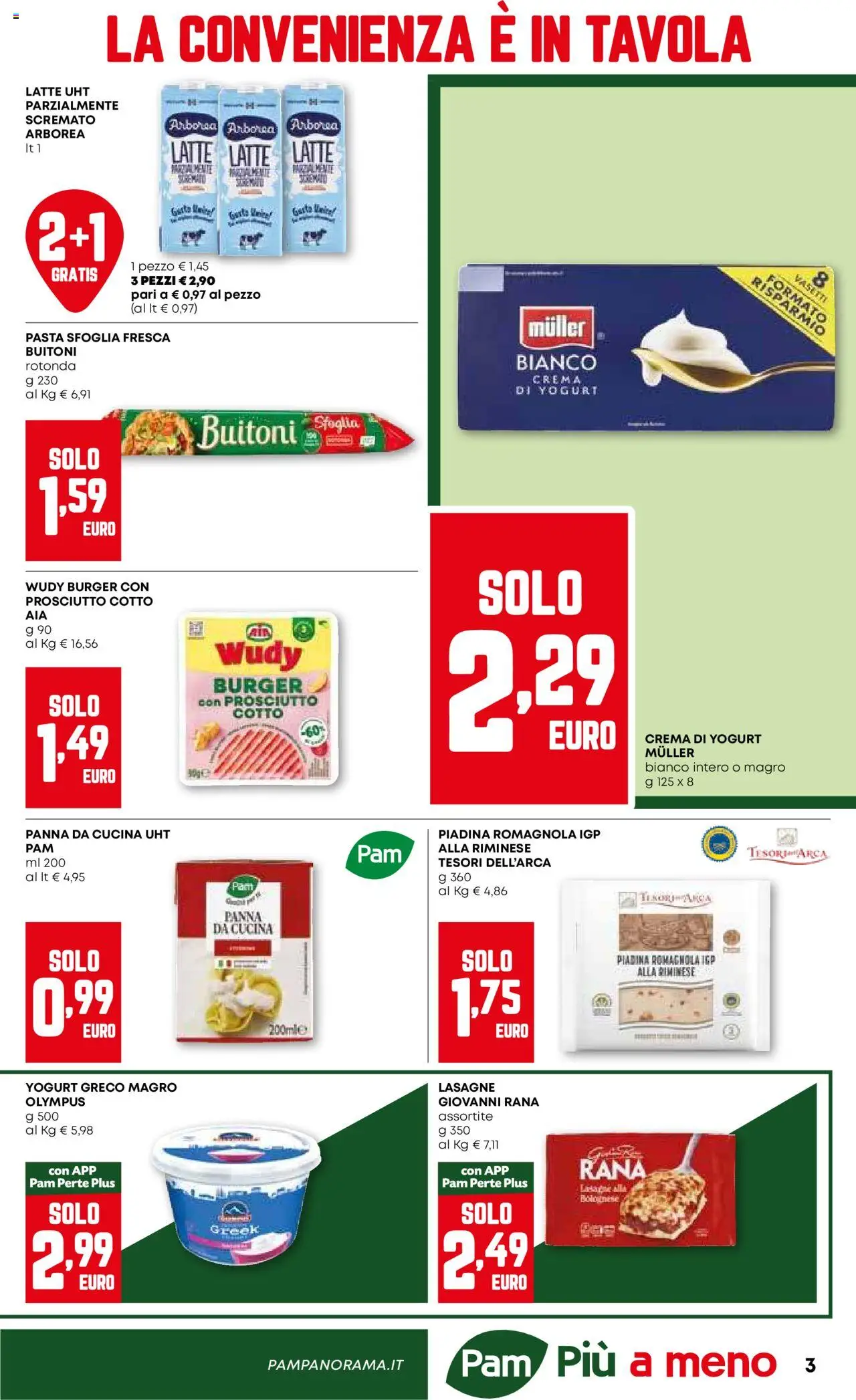 Volantino PAM del 09.10.2025 | Pagina: 3 | Prodotti: Yogurt greco, Crema, Yogurt, Piadina