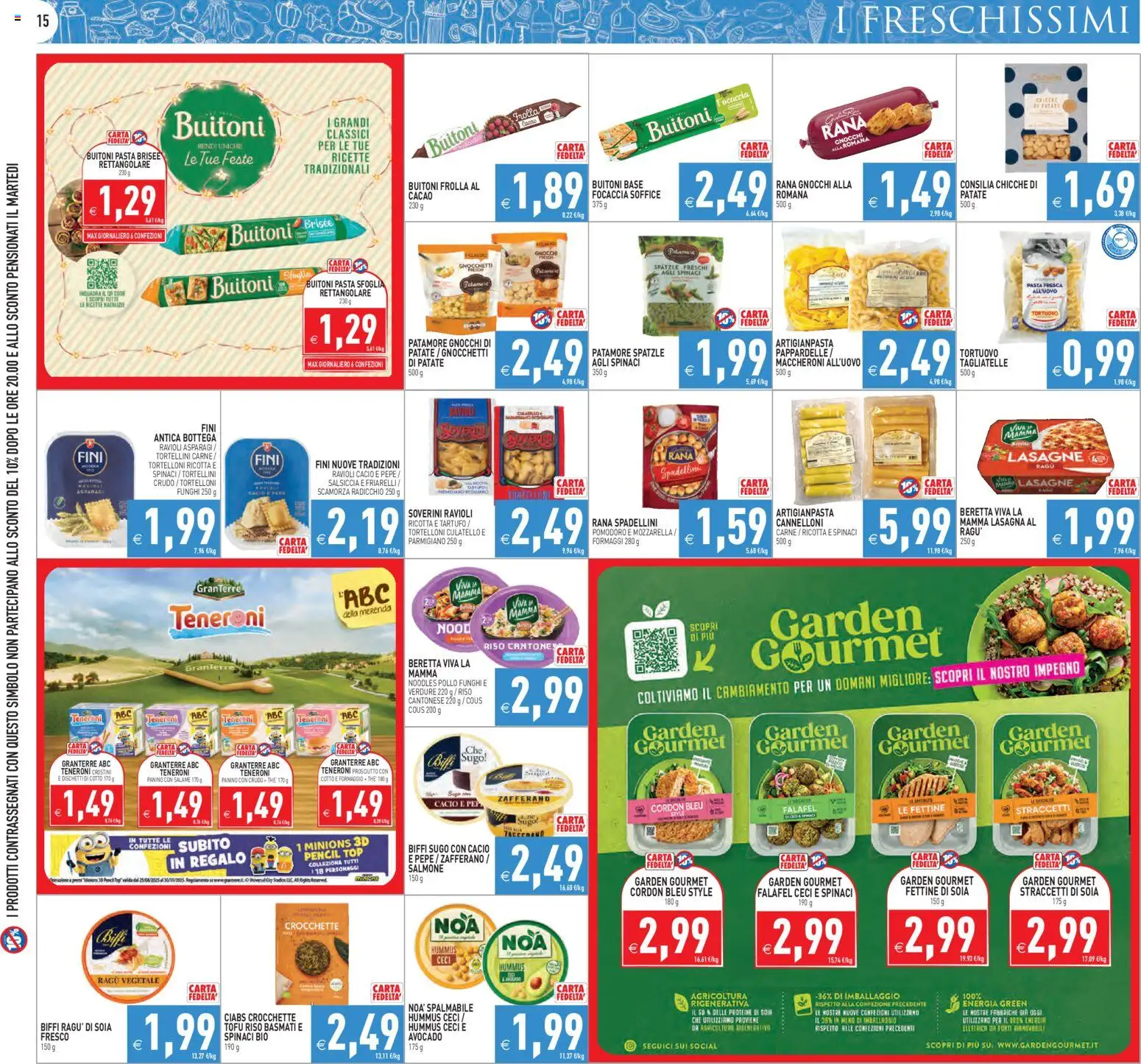 Volantino PIM Supermercati del 19.11.2025 | Pagina: 15 | Prodotti: Focaccia, Ceci, Hummus, Tofu