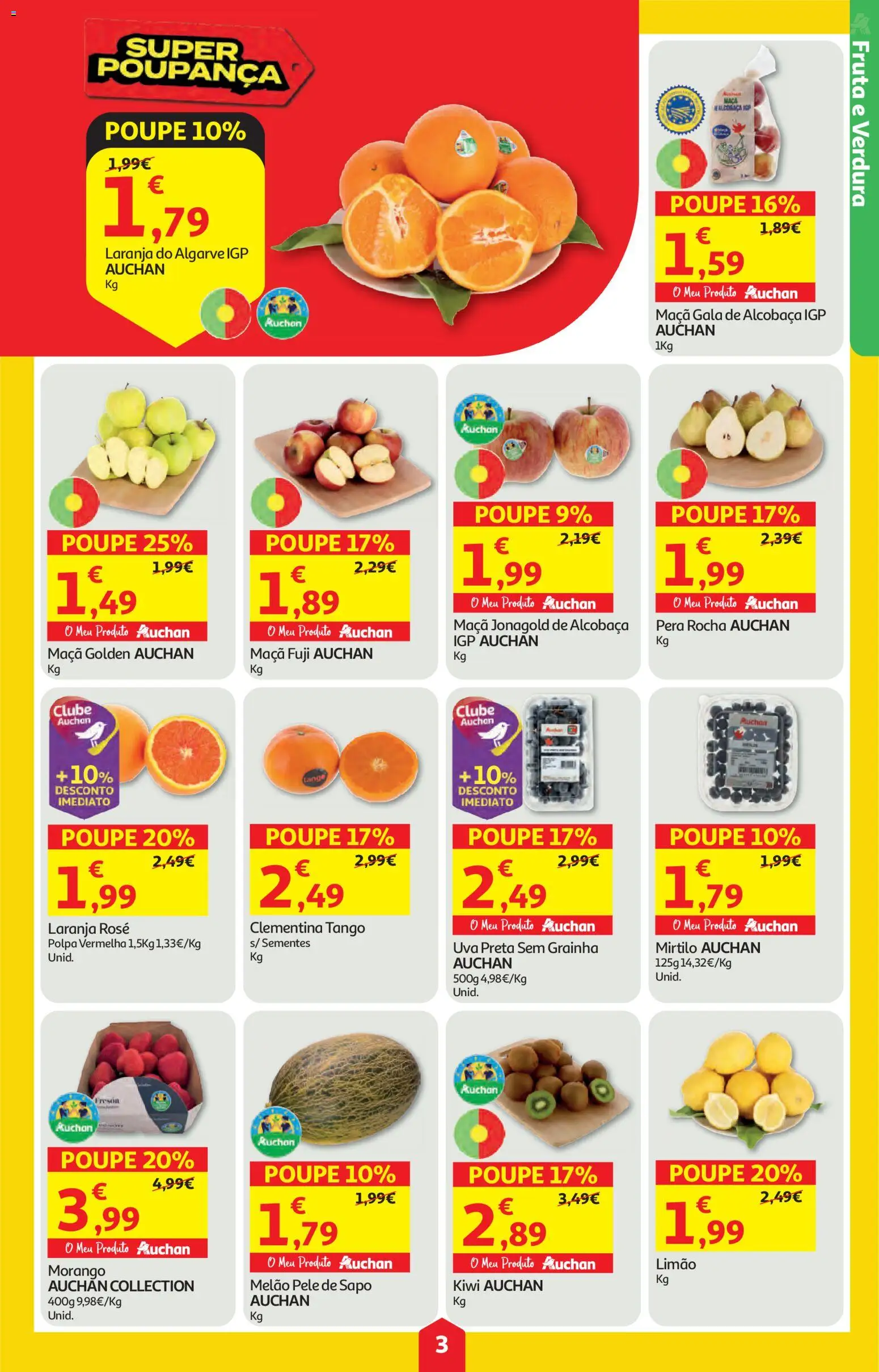Auchan folheto │ válido de 05.02.2026 | Página: 3 | Produtos: Maça, Melão, Kiwi