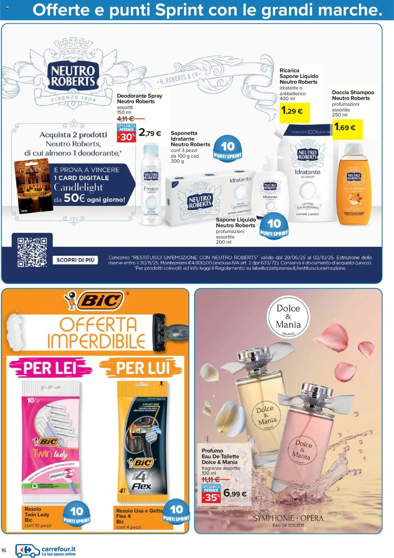 Volantino Carrefour del 21.08.2025 | Pagina: 16 | Prodotti: Shampoo, Deodorante, Saponetta, Doccia