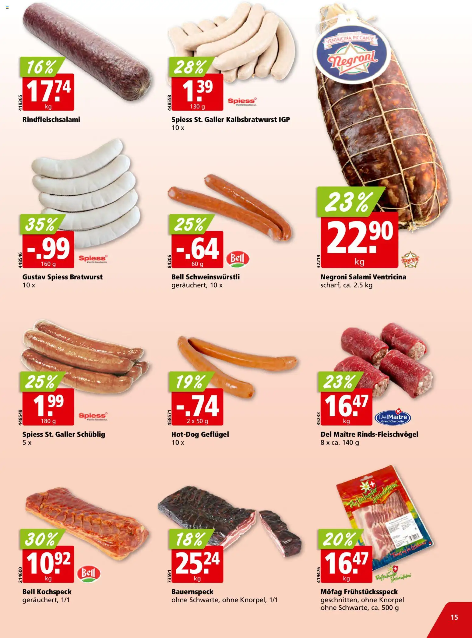 Aligro Aktionen Schlieren, Gossau SG, Frauenfeld, Rapperswil-Jona, Sargans, Bern, Brüttisellen, Pratteln, Emmen, Spreitenbach – gültig ab 27.10.2025 | Seite: 15 | Produkte: Salami