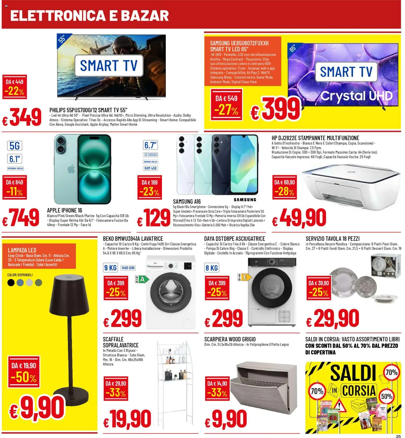 Volantino Galassia del 08.01.2026 | Pagina: 25 | Prodotti: Iphone, smart TV, Centrifuga, Scaffale