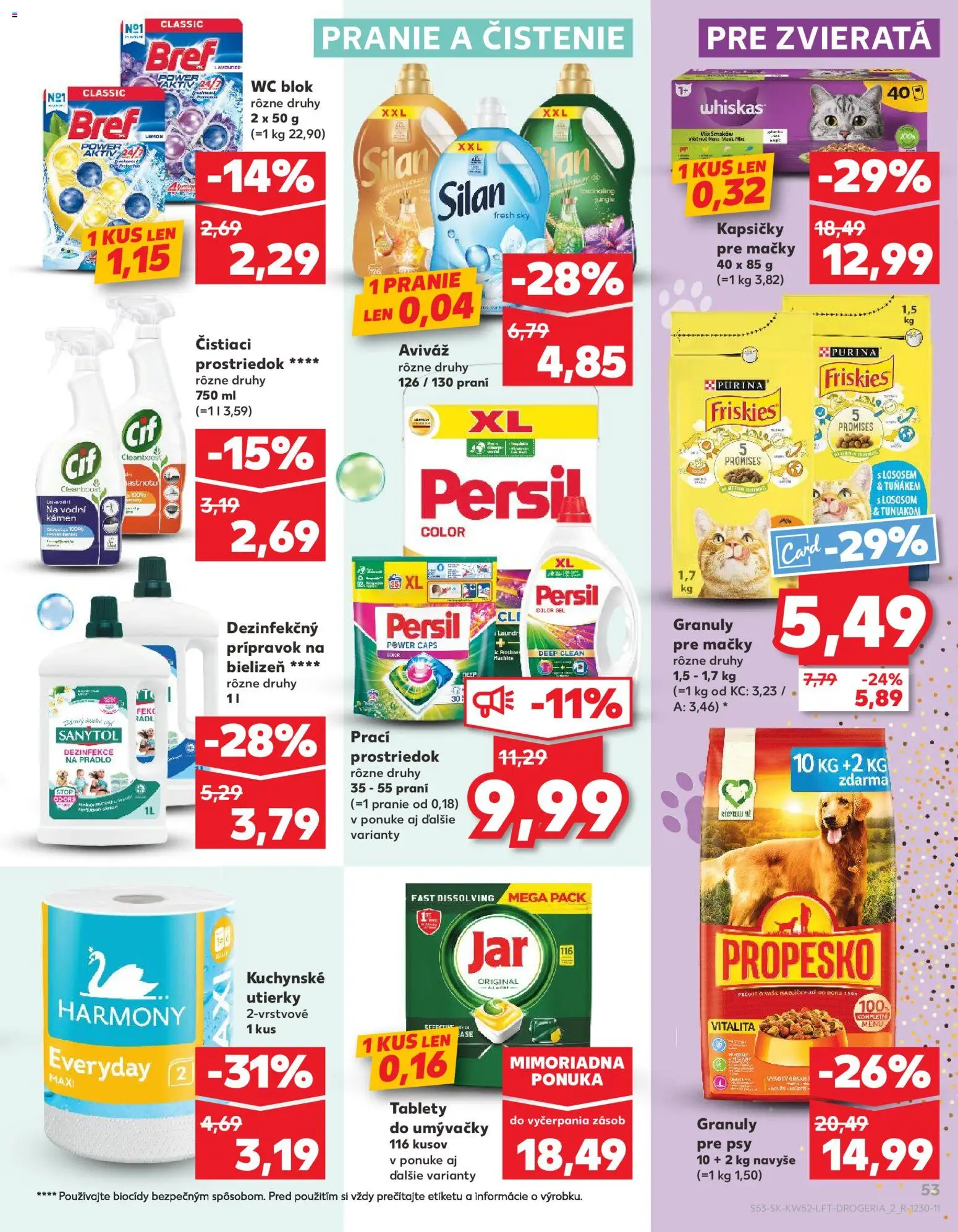 Nové Kaufland akcie – leták je platný od 27.12.2025 | Strana: 53 | Produkty: Persil, Silan, Wc blok, Whiskas