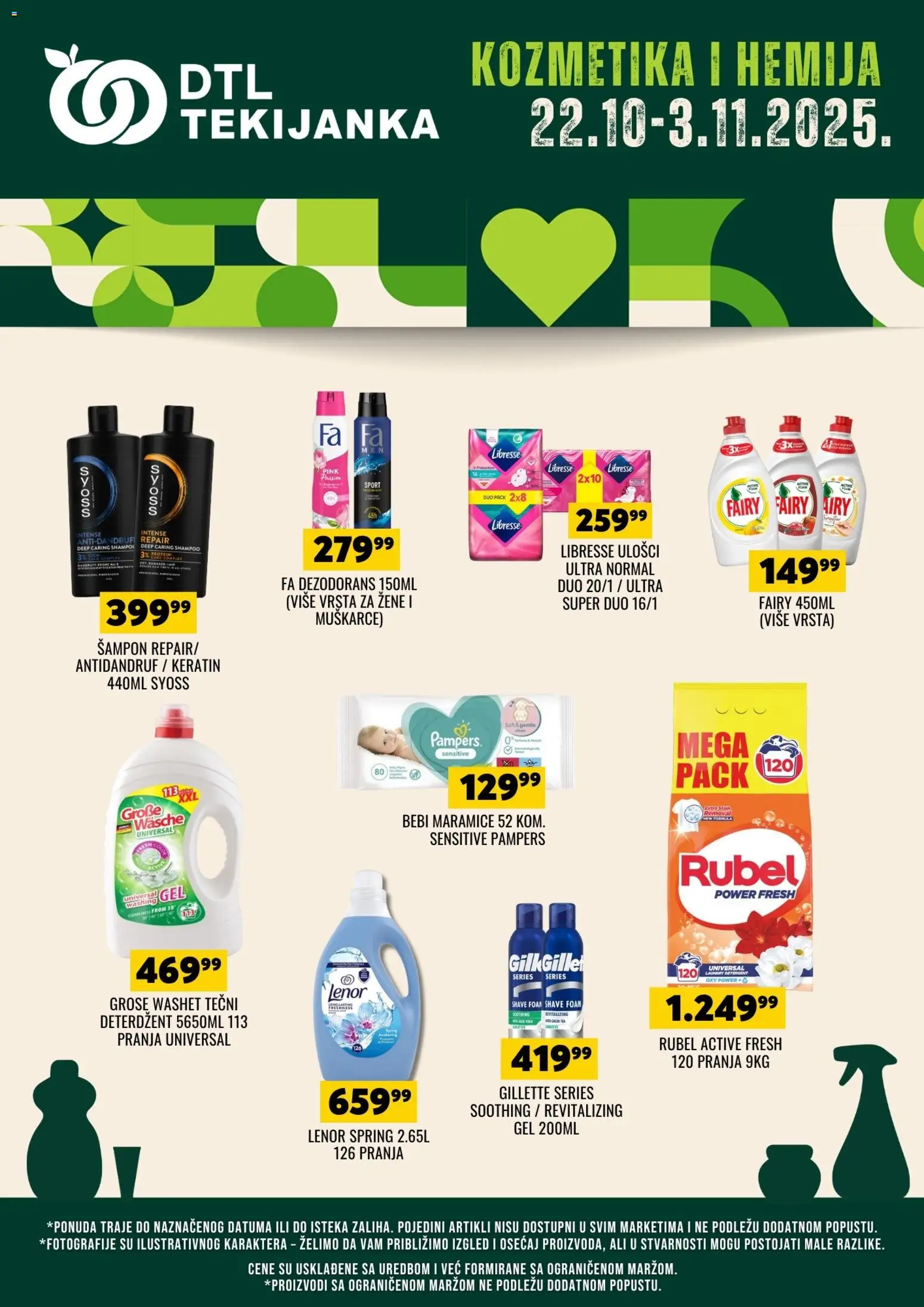 Tekijanka katalog - važi od 22.10.2025 | Strana: 1 | Proizvode: Gillette, Pampers, Lenor, Syoss
