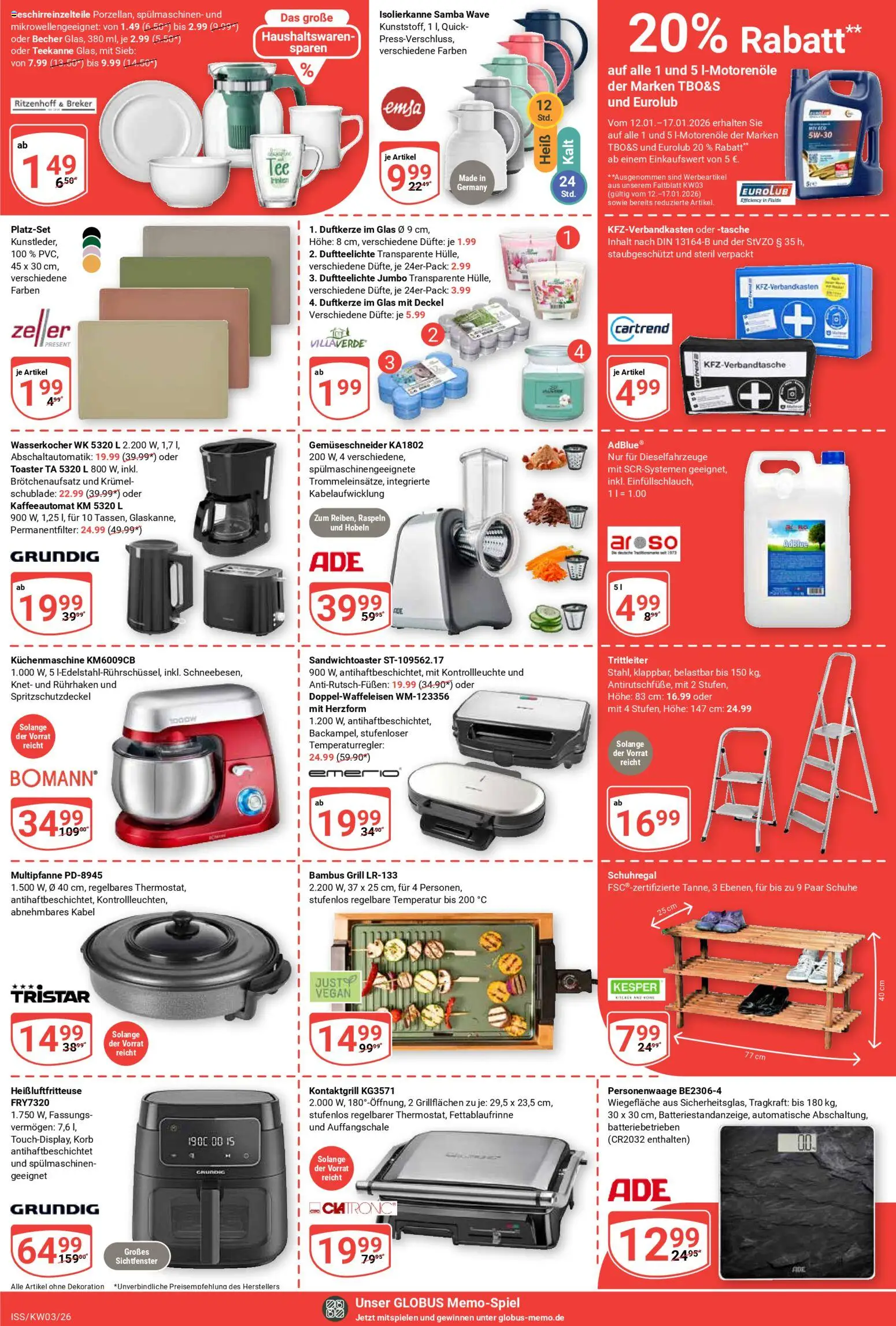 Globus Prospekt 	 – gültig ab 12.01.2026 | Seite: 23 | Produkte: Grill, Toaster, Personenwaage, Heißluftfritteuse