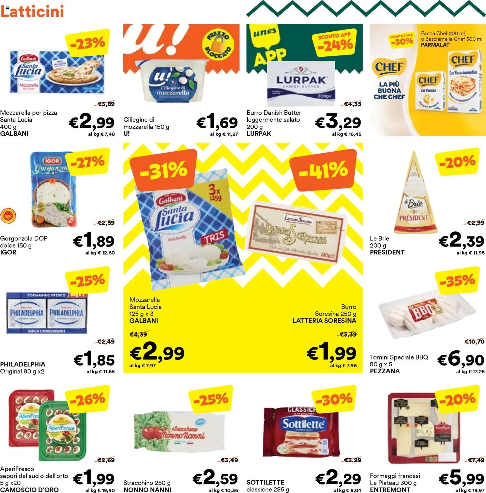 Volantino Unes del 23.03.2026 | Pagina: 6 | Prodotti: Pizza, Mozzarella, Burro, Tonno