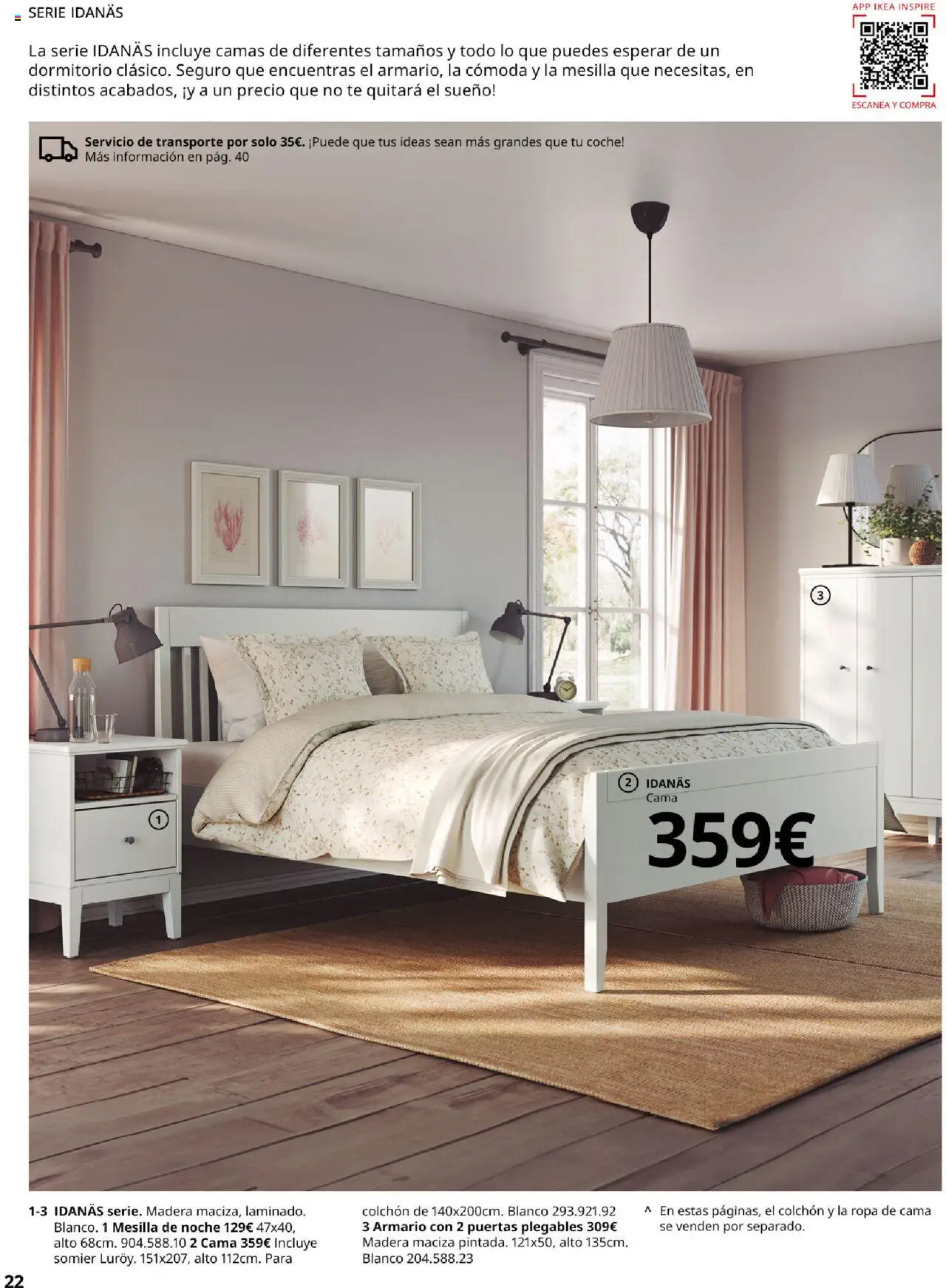 Catálogo IKEA Muebles para el dormitorio │ válido desde el 04.02.2025 | Página: 22 | Productos: Té, Colchon, Mesilla de noche, Armario