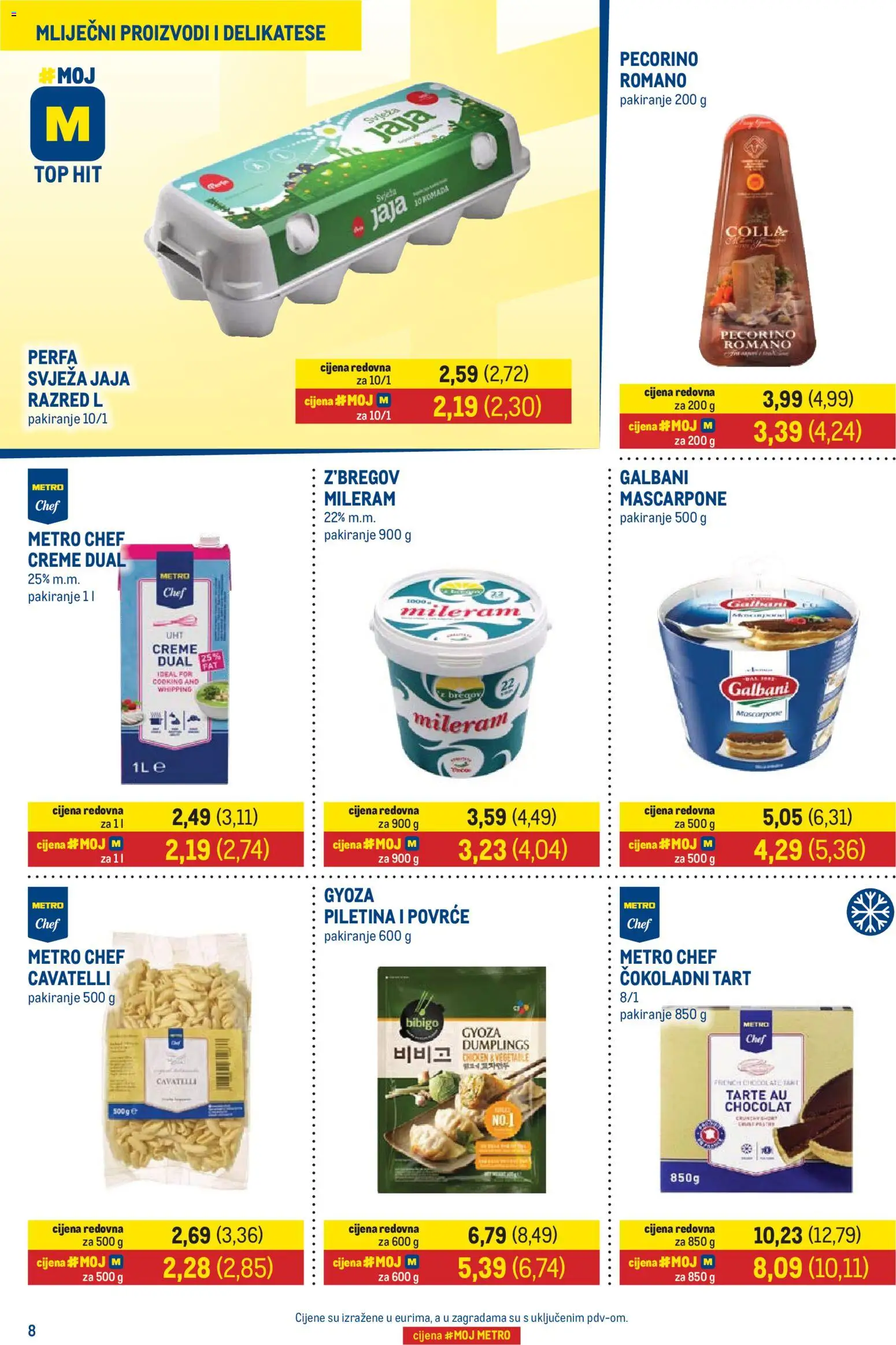 Metro katalog | vrijedi od 01.04.2026 | Stranica: 8 | Proizvodi: Mascarpone, Piletina, Povrće, Mileram