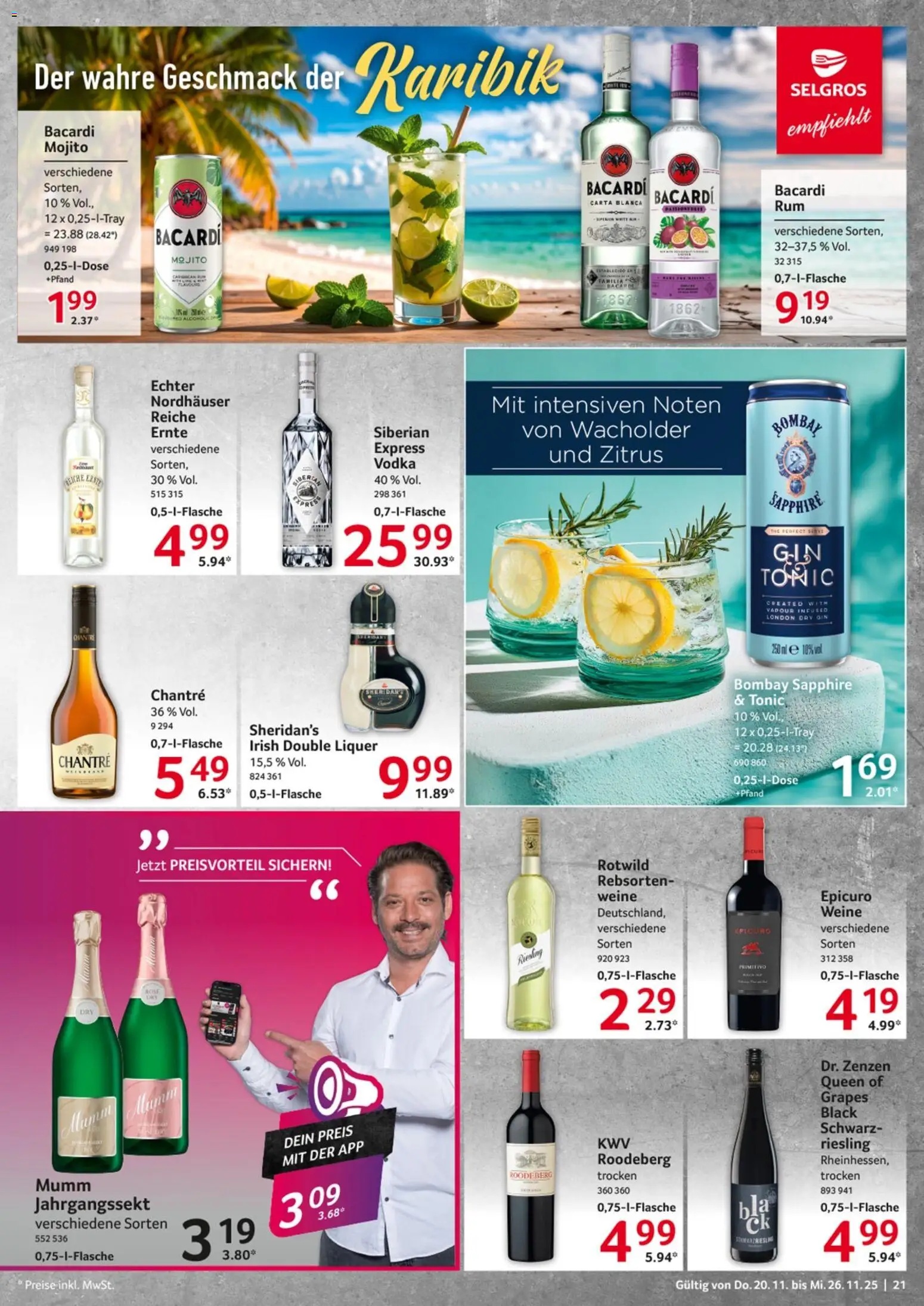 Selgros - Black Friday – gültig ab 20.11.2025 | Seite: 21 | Produkte: Bacardi, Chantré, Vodka, Gin