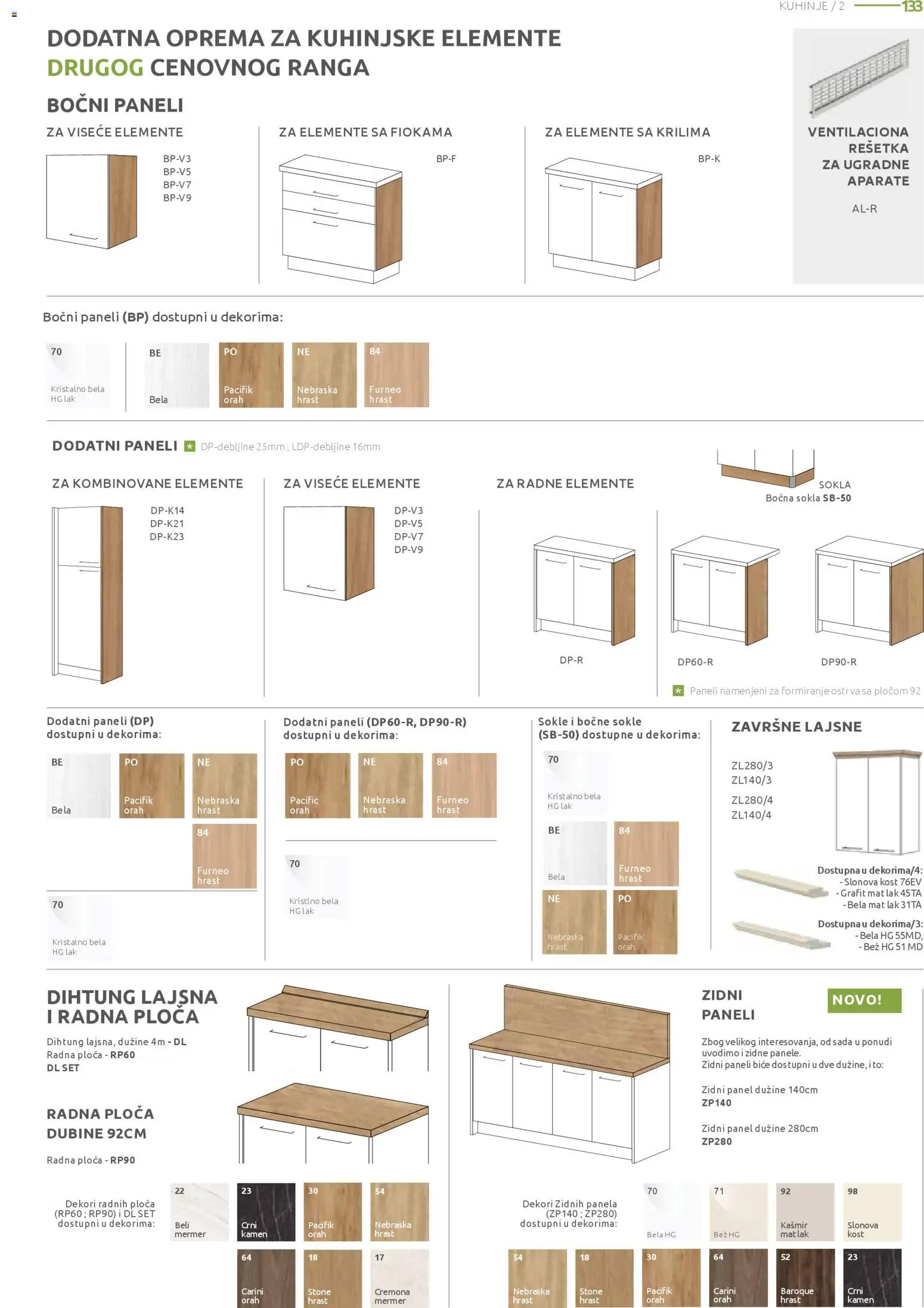 Jela katalog - važi od 12.01.2026 | Strana: 133 | Proizvode: Rešetka, Radna ploča, Orah