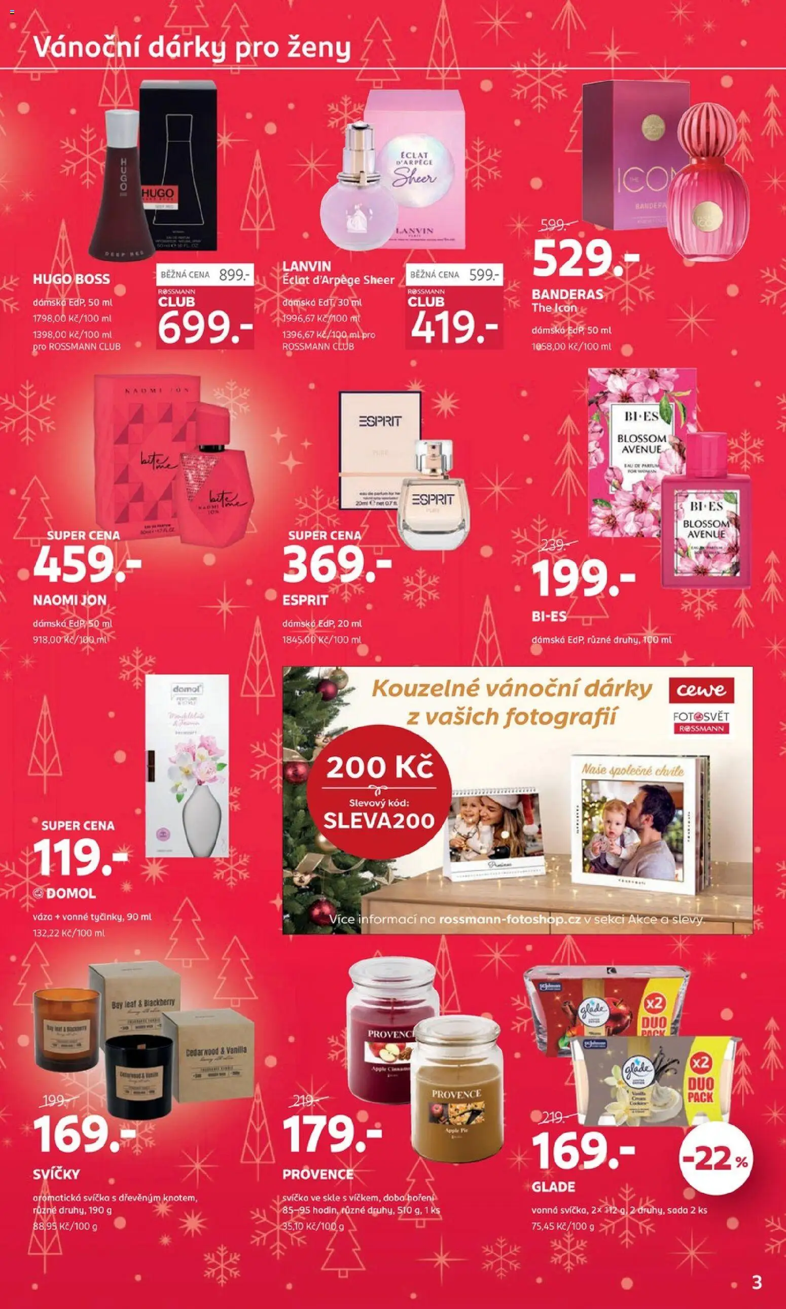 Rossmann Black Friday od 19.11.2025 | Strana: 3 | Produkty: Lanvin Eclat d'Arpege, Apple, Svíčka, Svíčky