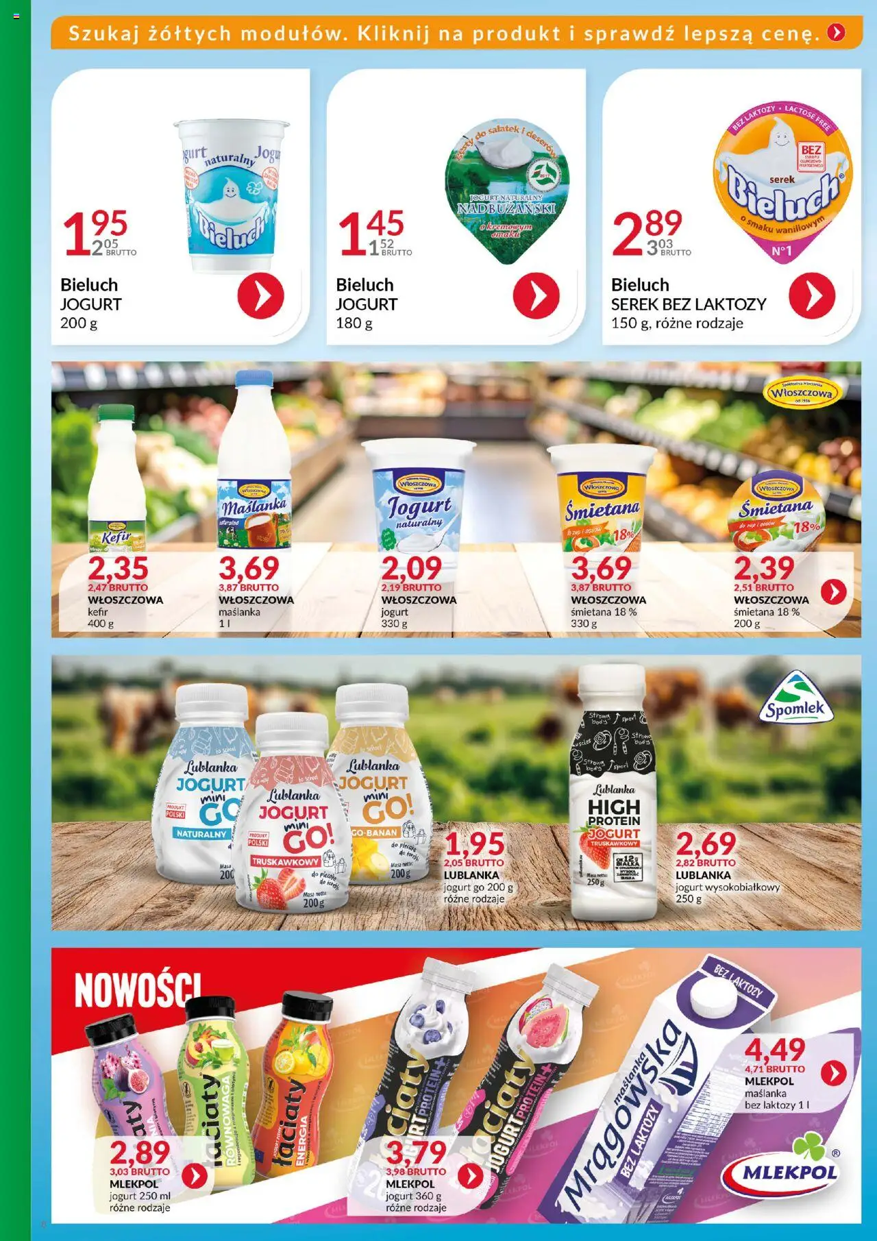 Eurocash Gazetka - Katalog Artykułów Spożywczych od 21.09.2025 | Strona: 8 | Produkty: Bez laktozy, Kefir, Maślanka, Serek