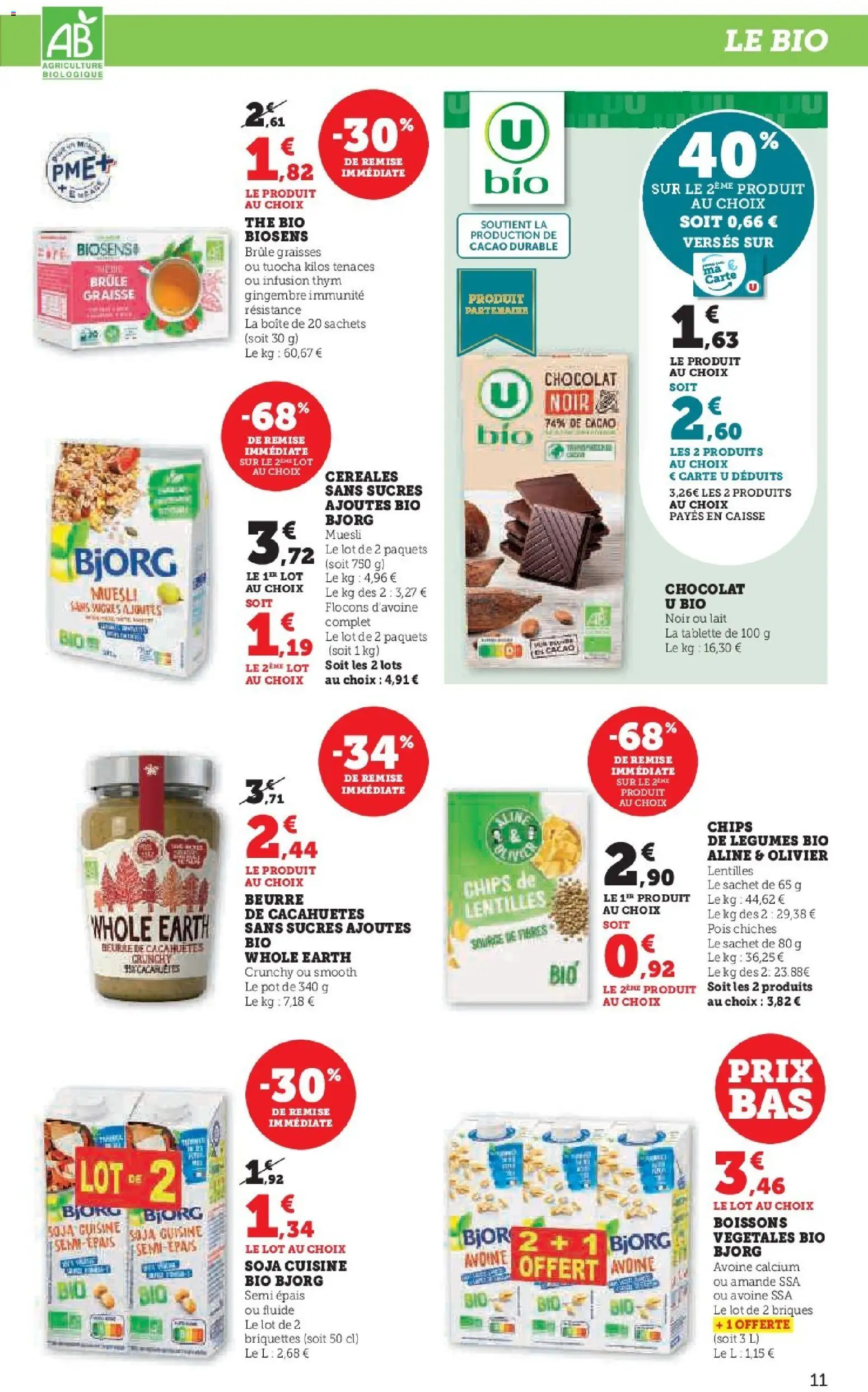 {H1} | Page: 11 | Produits: Infusion, Lait, Thé, Chips