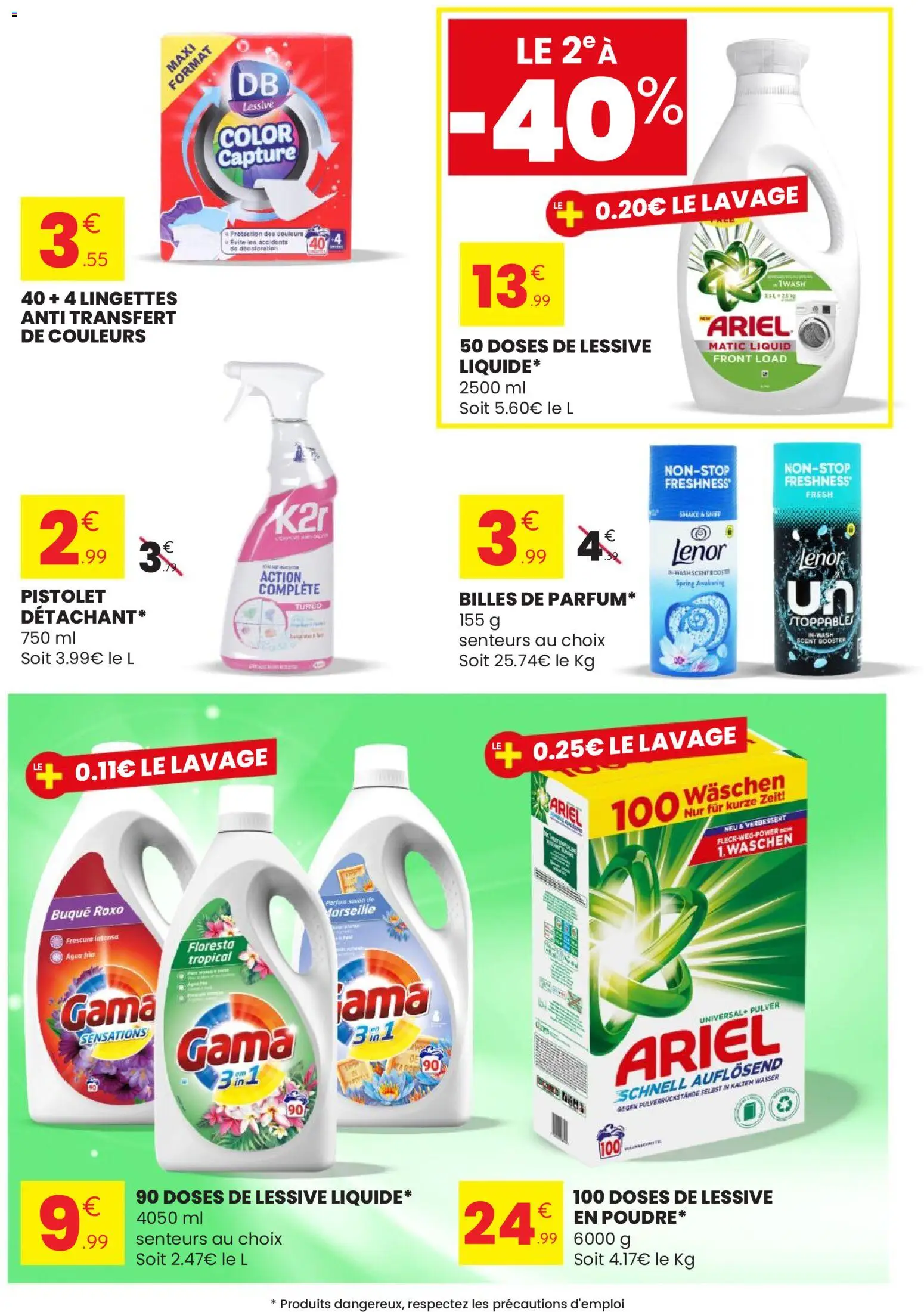 {H1} | Page: 5 | Produits: Ariel, Savon de marseille, Lenor, Lessive