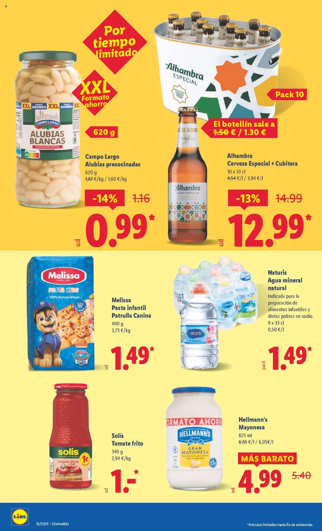 Lidl catálogo BCN │ válido desde el 25.08.2025 | Página: 18 | Productos: Cerveza, Οθόνη προβολής, Κούβα, Agua mineral