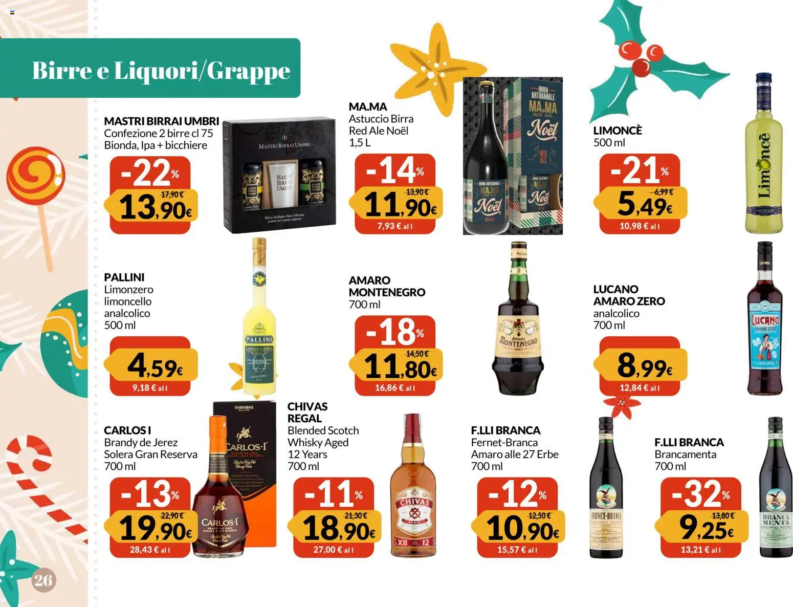 Volantino Galassia del 24.11.2025 | Pagina: 26 | Prodotti: Whisky, Astuccio, Brandy, Amaro