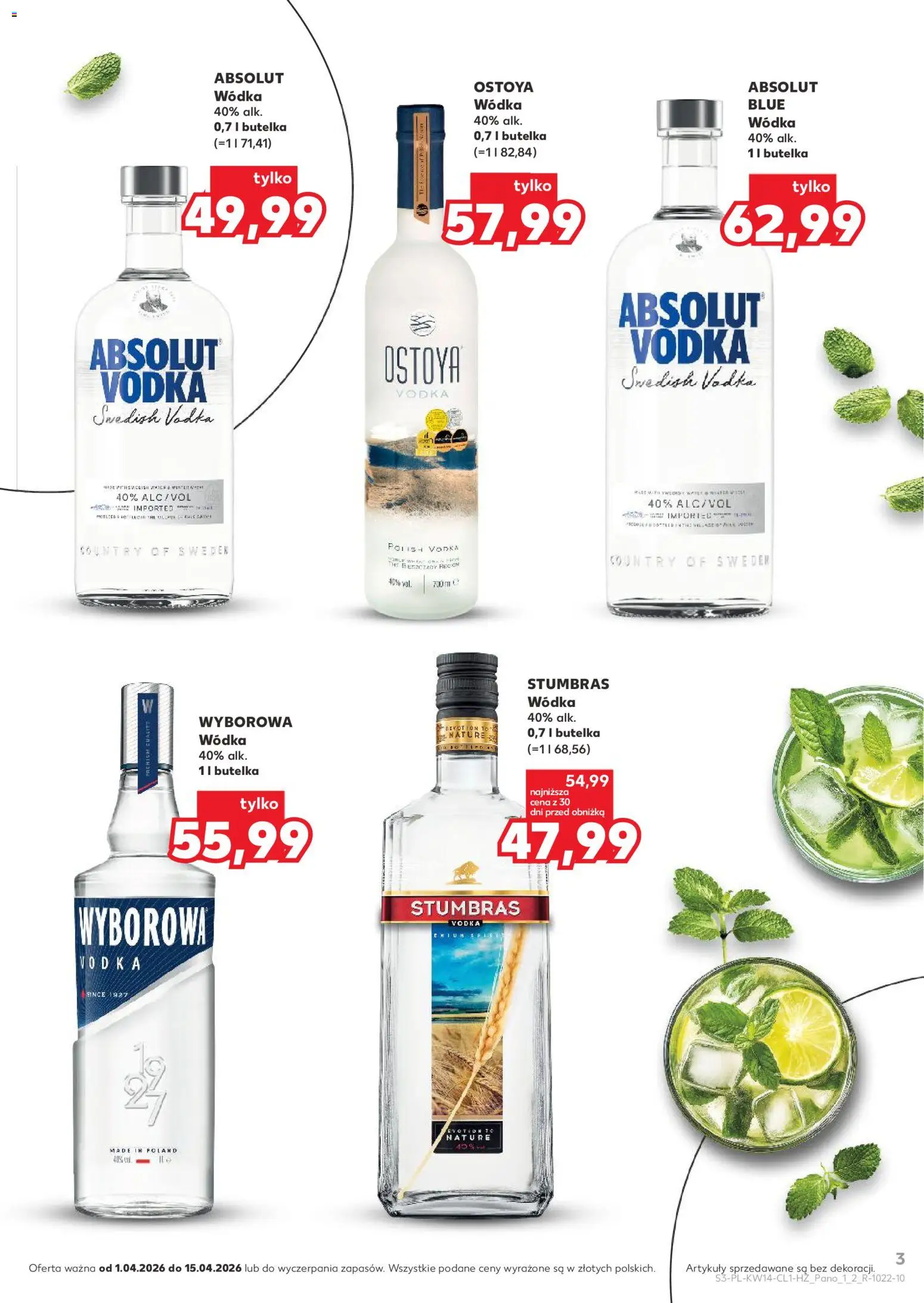 Kaufland Polsko leták - Barek od 01.04.2026 | Strana: 3 | Produkty: Vodka