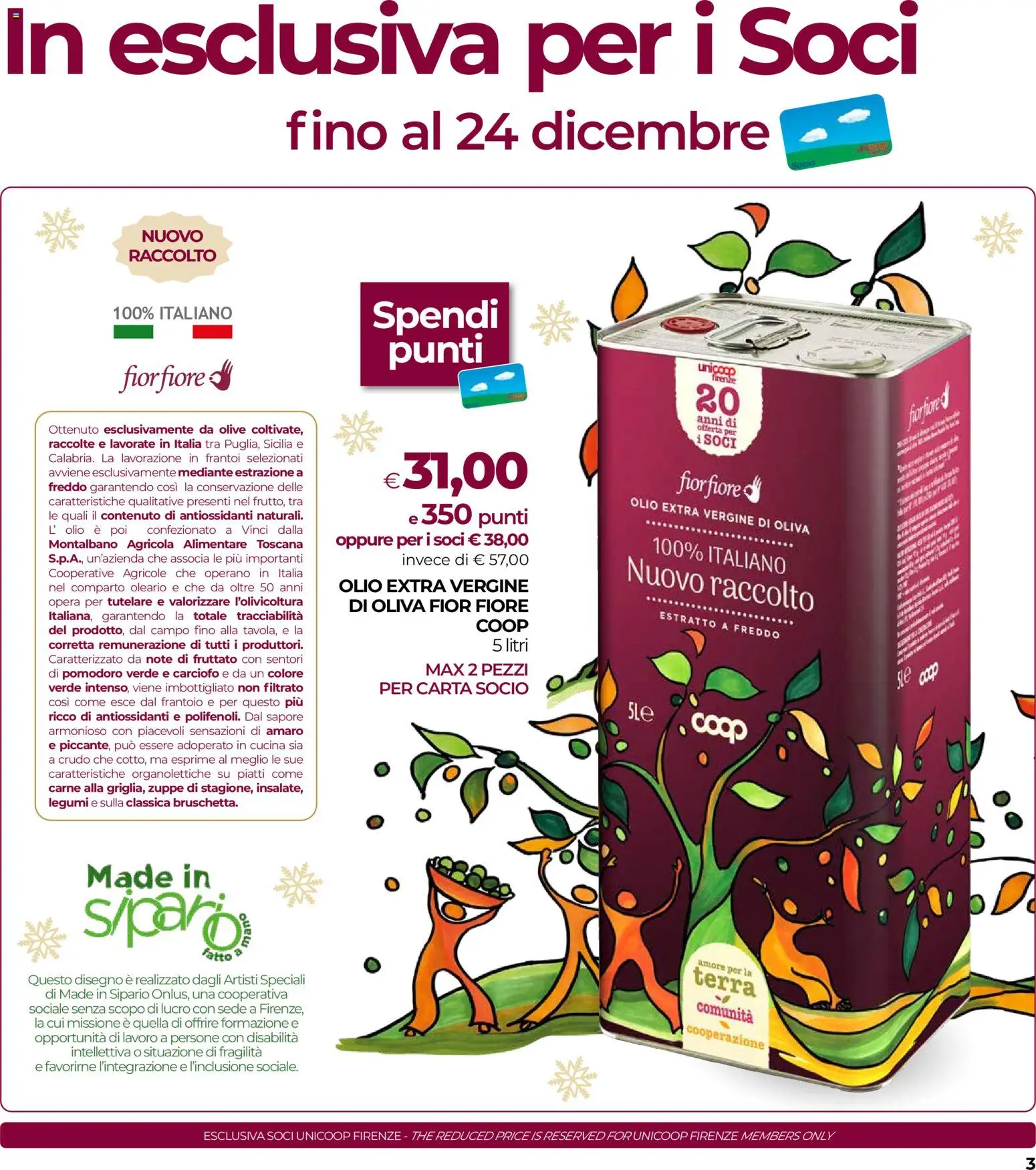 Volantino COOP del 04.12.2025 | Pagina: 3 | Prodotti: Olive, Olio extra vergine, Amaro, Terra