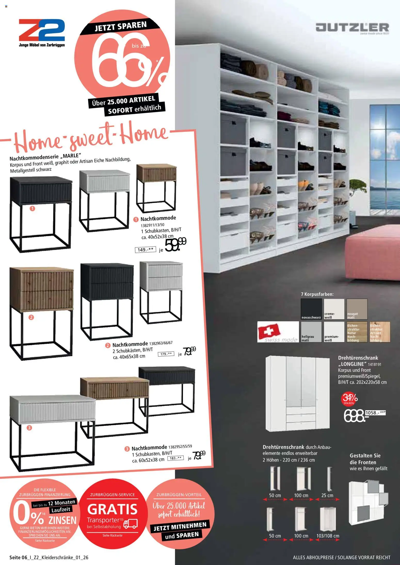 Zurbrüggen Prospekt 	 – gültig ab 24.01.2026 | Seite: 6 | Produkte: Drehtürenschrank, Creme