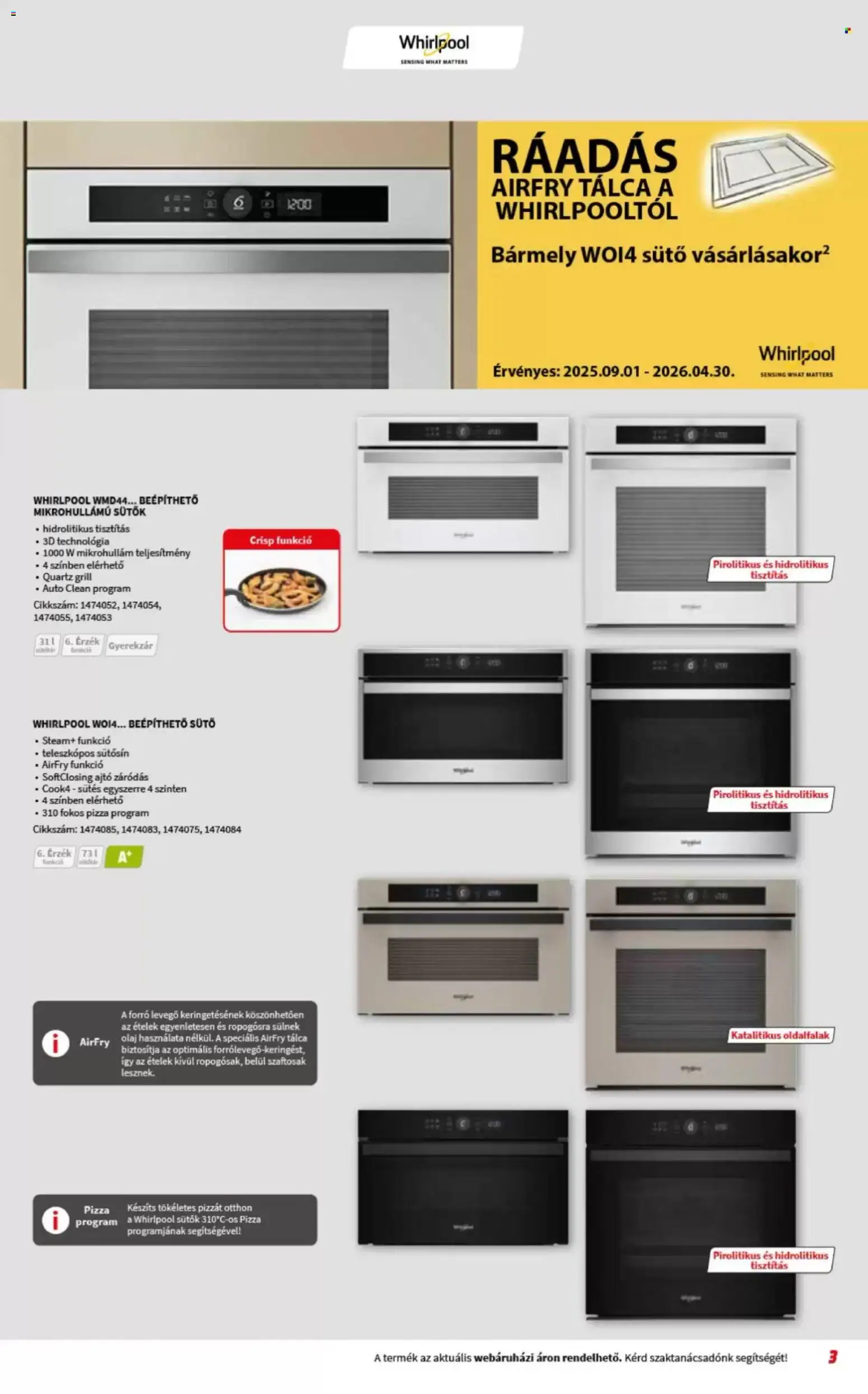 Media Markt akciós ujság - amely érvényes a következő dátumtól: 08.04.2026 | Oldal: 3 | Termékek: Sütő, Grill, Olaj, Pizza