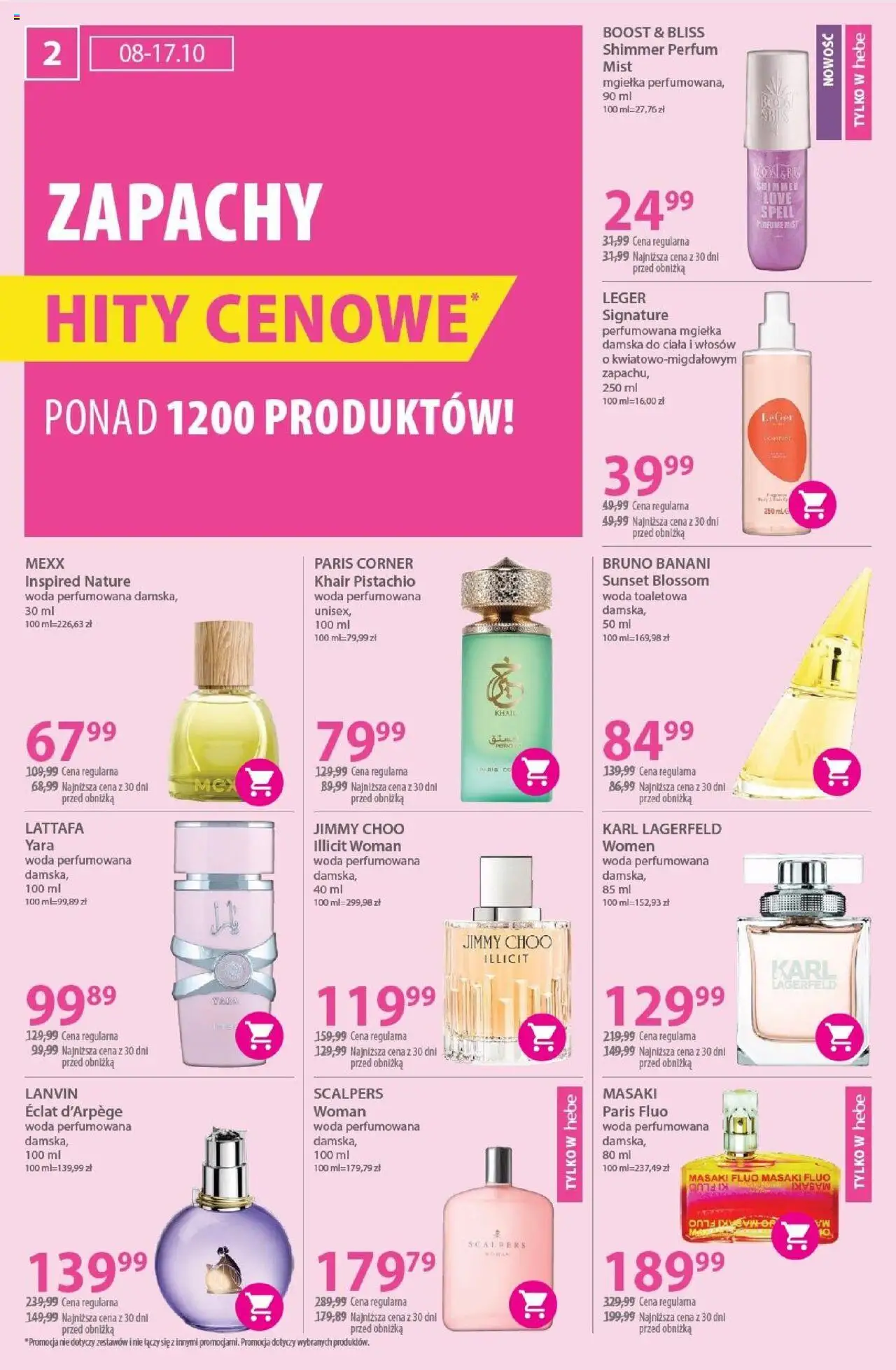 Hebe Gazetka od 08.10.2025 | Strona: 2 | Produkty: Woda toaletowa, Woda