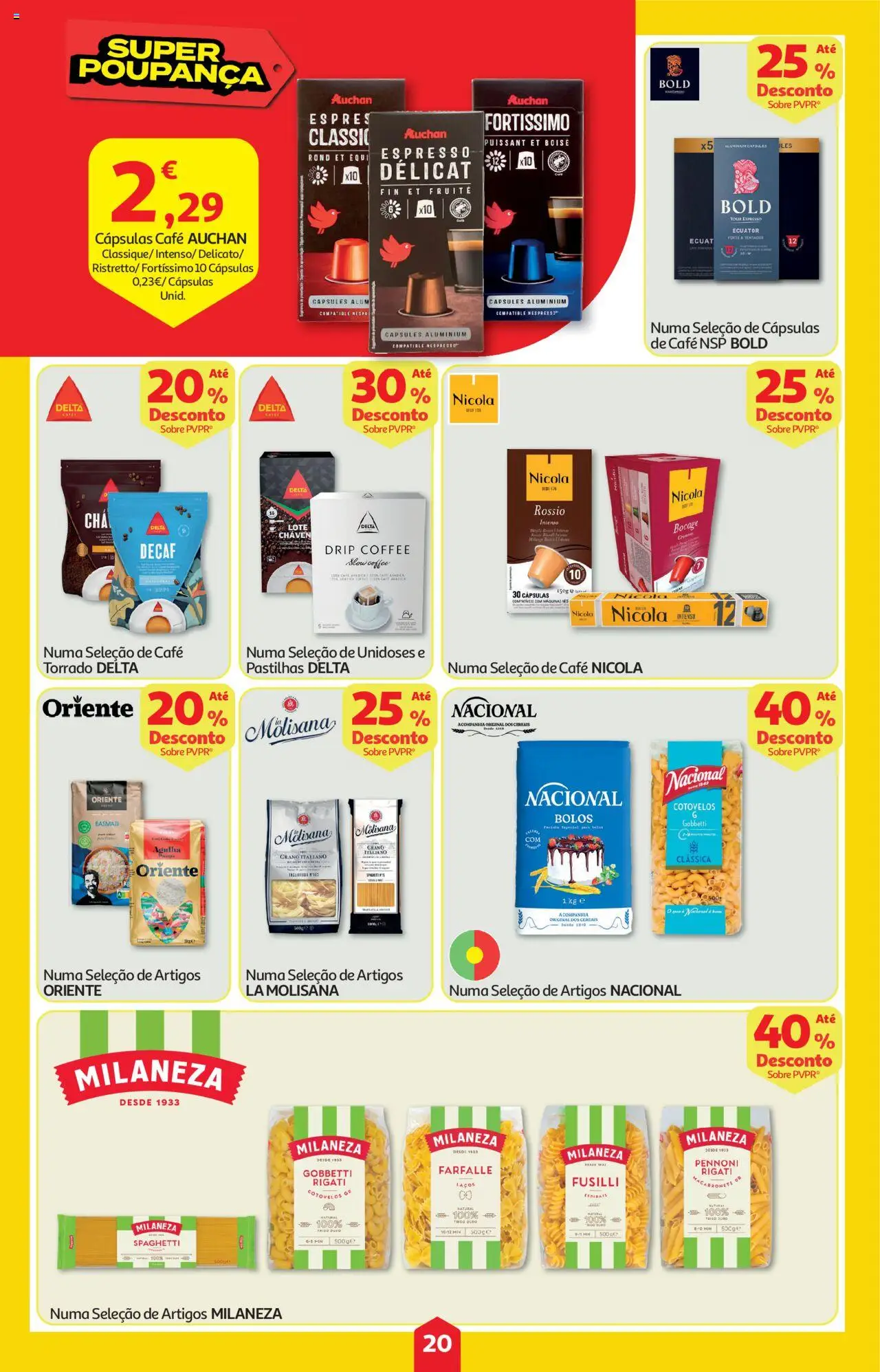 Auchan folheto │ válido de 16.10.2025 | Página: 20 | Produtos: Milaneza, Cápsulas café, Café, Cereais