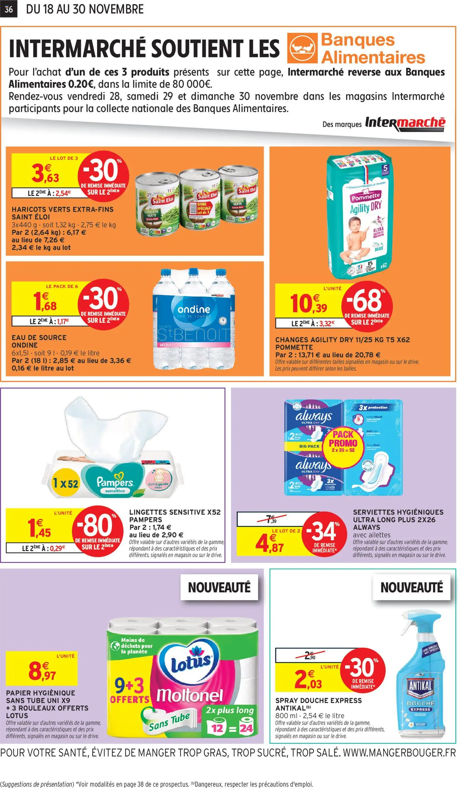 {H1} | Page: 36 | Produits: Pampers, Haricots verts, Eau de source, Douche