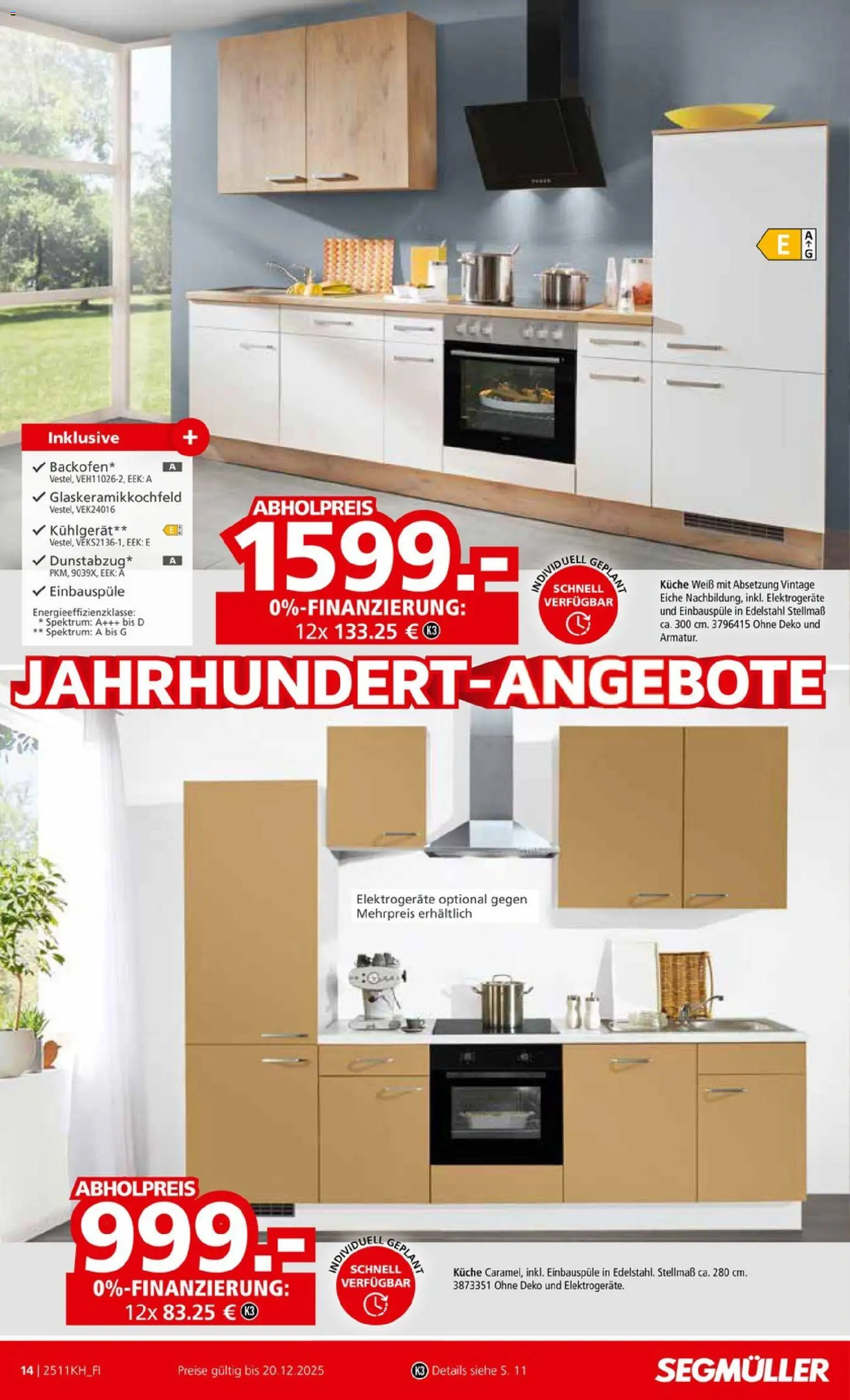 Segmüller Küchen Spezial – gültig ab 01.11.2025 | Seite: 14 | Produkte: Küche