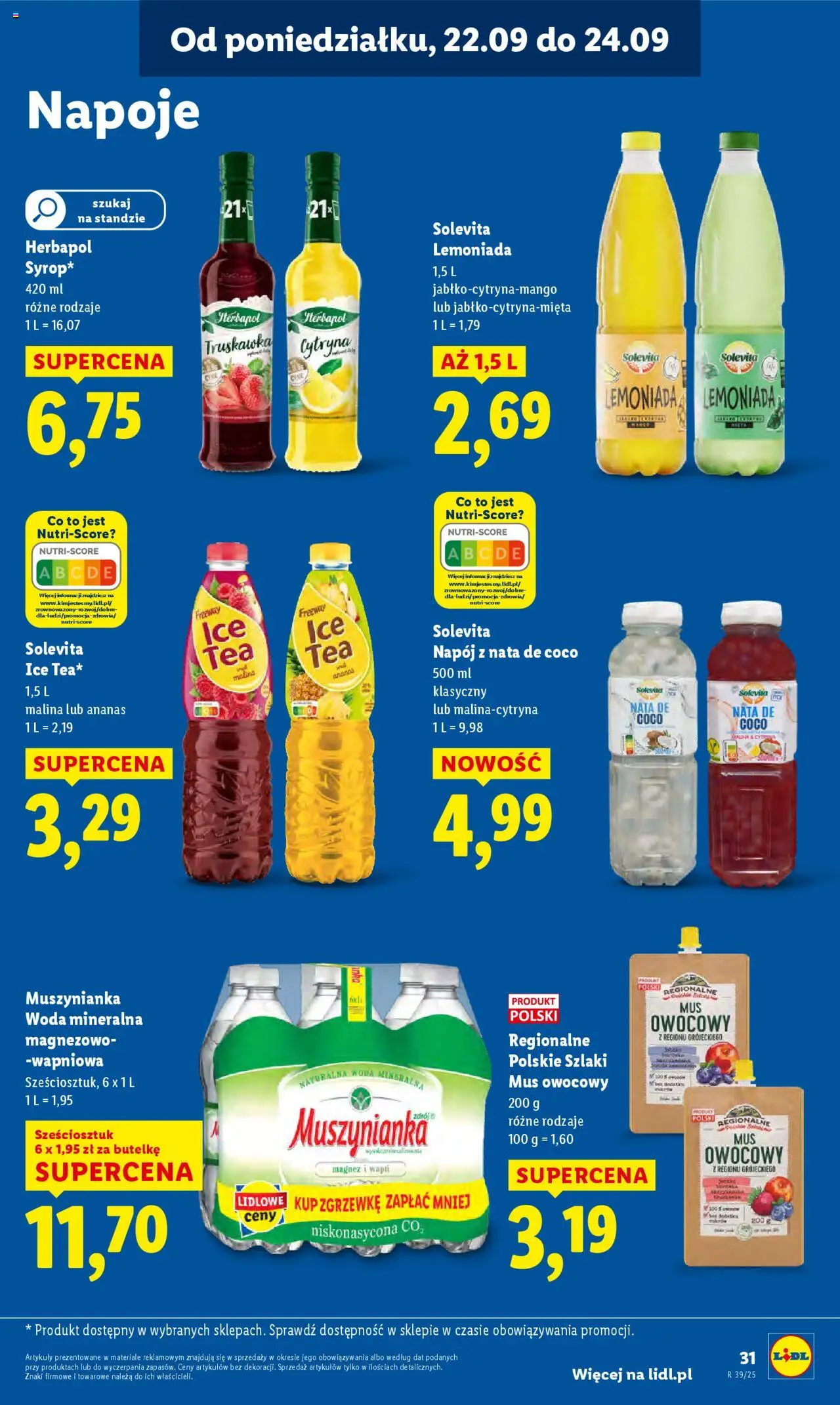 Lidl Gazetka od 22.09.2025 | Strona: 37 | Produkty: Cytryna, Malina, Napoje, Ananas