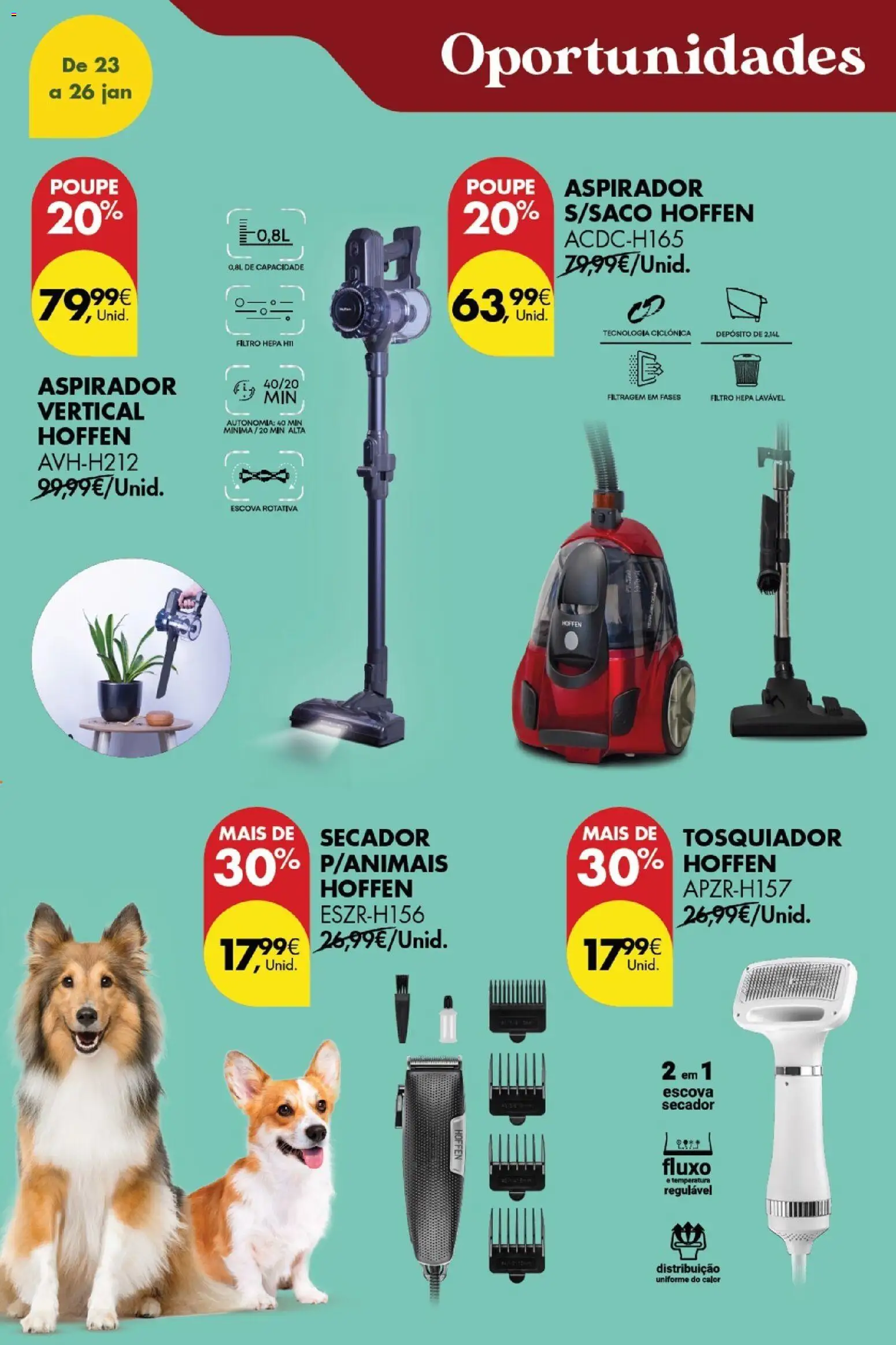 Pingo Doce Poupe este Fim de Semana │ válido de 23.01.2026 | Página: 21 | Produtos: Secador, Aspirador